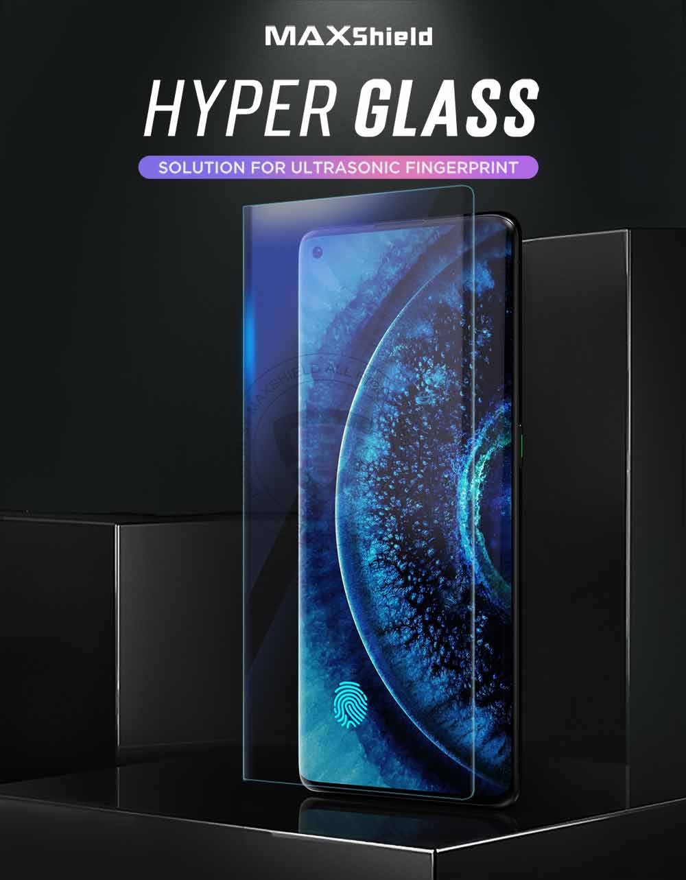 MAXSHIELD OPPO FIND X3 Pro Screen Protector Tempered Full Cover UV Glass