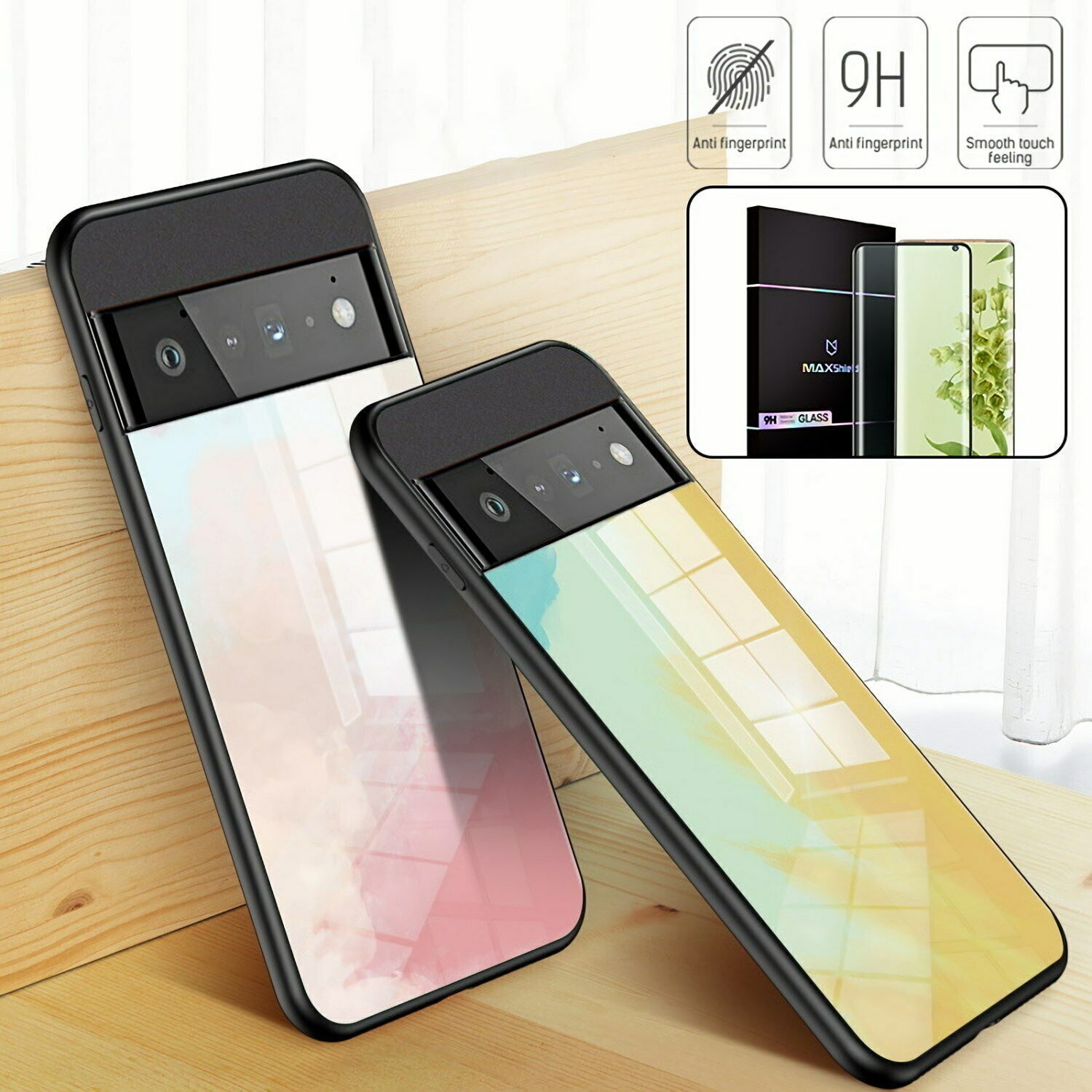 For Google Pixel 6 pro Case Shockproof Marble Temepered Glass Luxury Case Cover