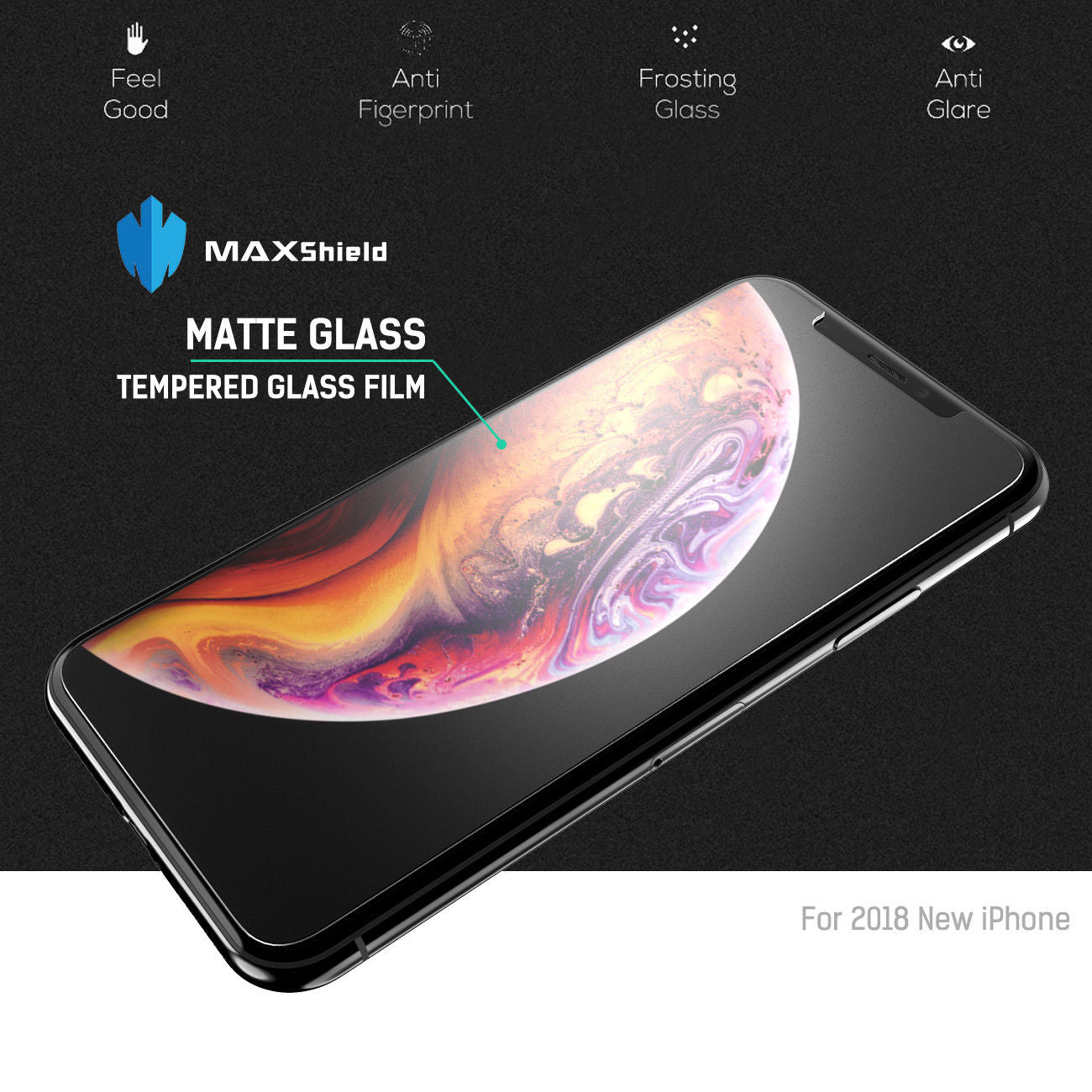 MAXSHIELD Matte Tempered Glass Screen Protector For Apple iPhone XI 11