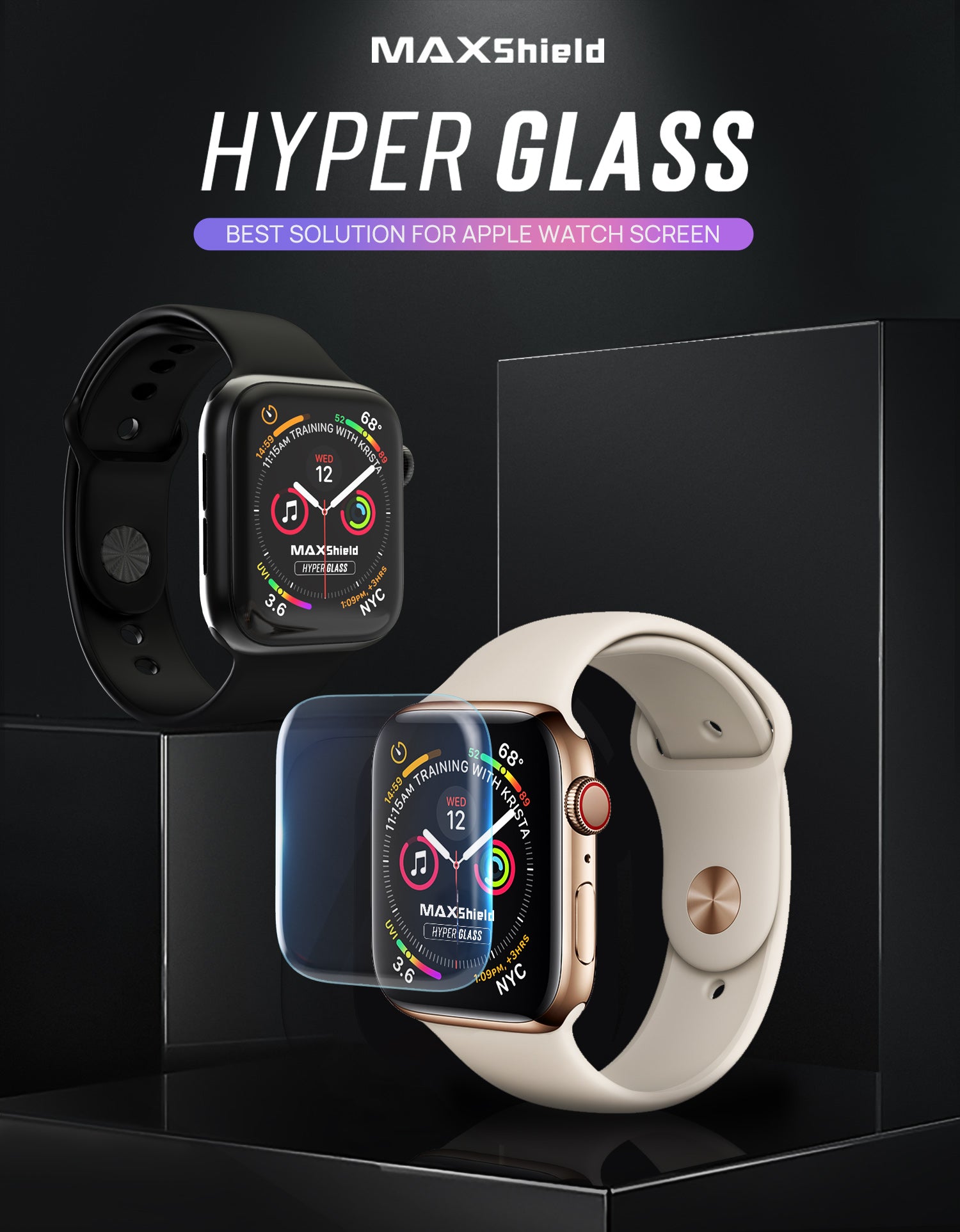 MaxShield Screen Protector for Apple Watch Series 1/2/3/4 38mm iWatch