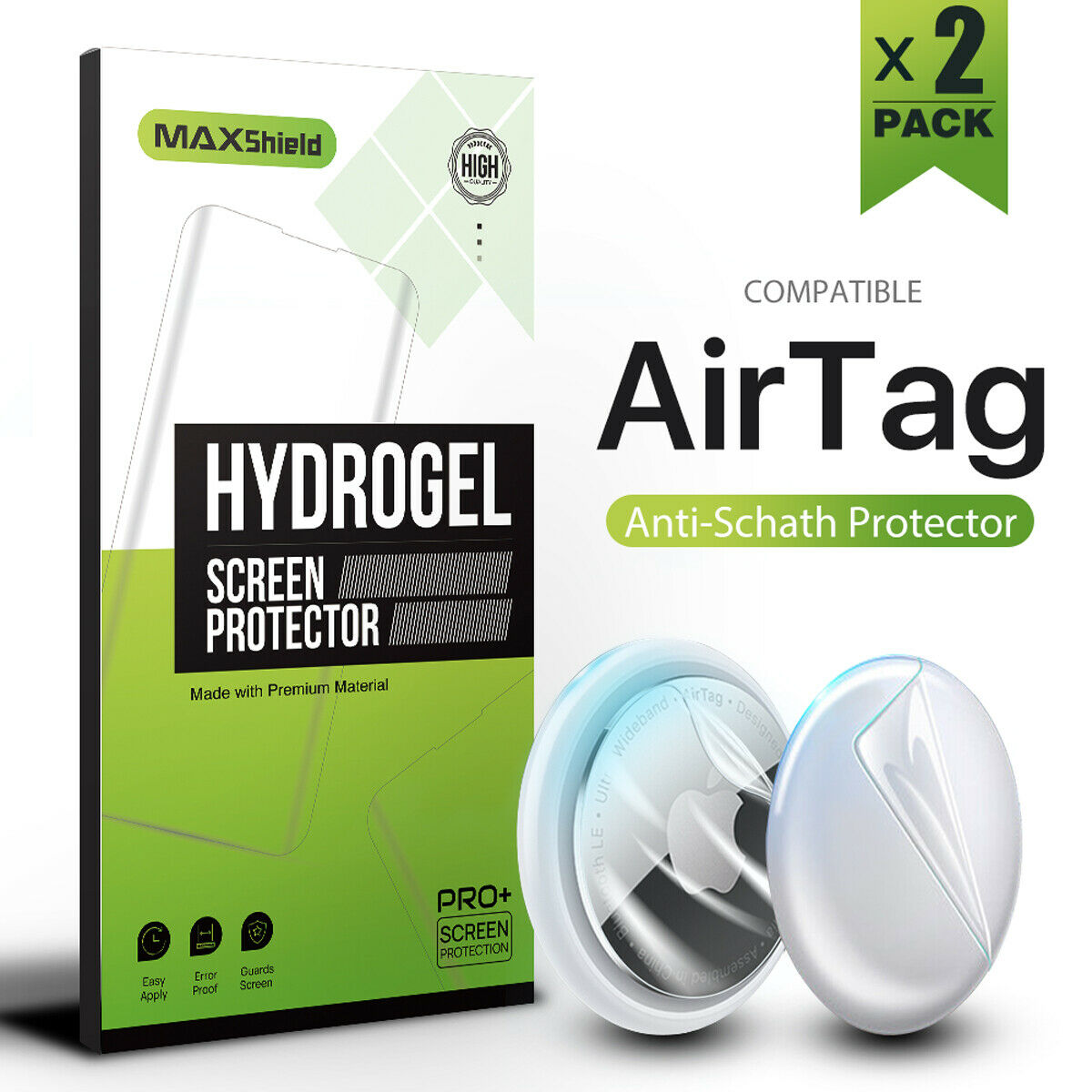 2x Fr Apple Air Tag Protective Hydrogel Film Protector Anti-Scratch AirTag Cover