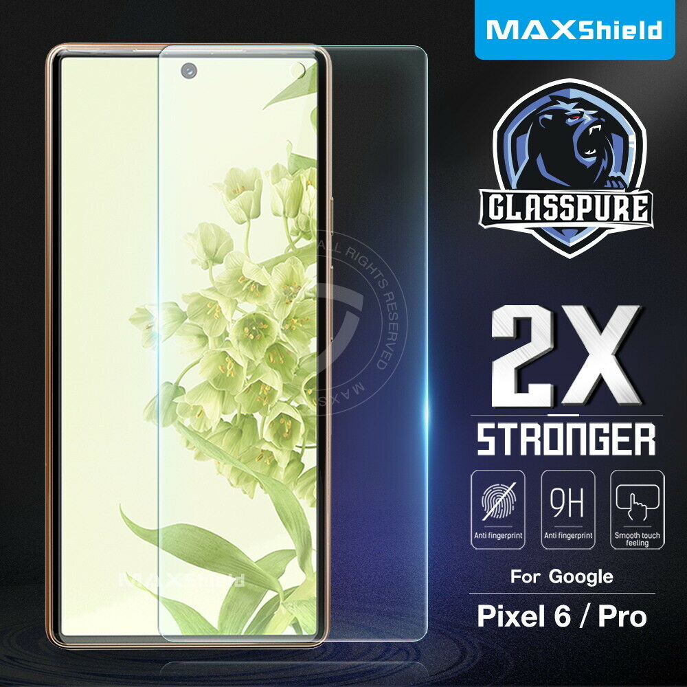 1/2 Pack MAXSHIELD For Google Pixel 6 Full Cover Tempered Glass Screen Protector