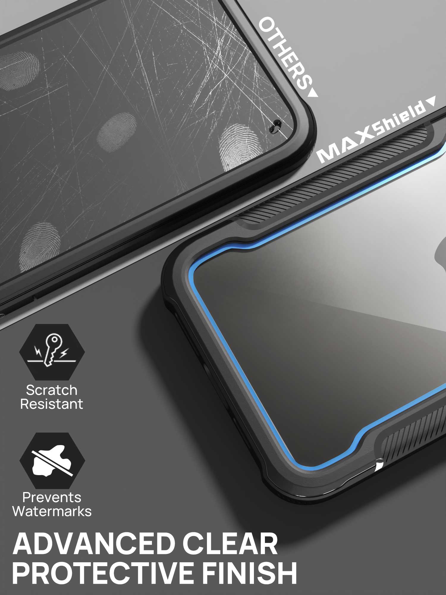 MAXSHIELD For iPhone 14 6.1inch Case，Heavy Duty Shockproof Clear Slim Clear Hard Case Cover