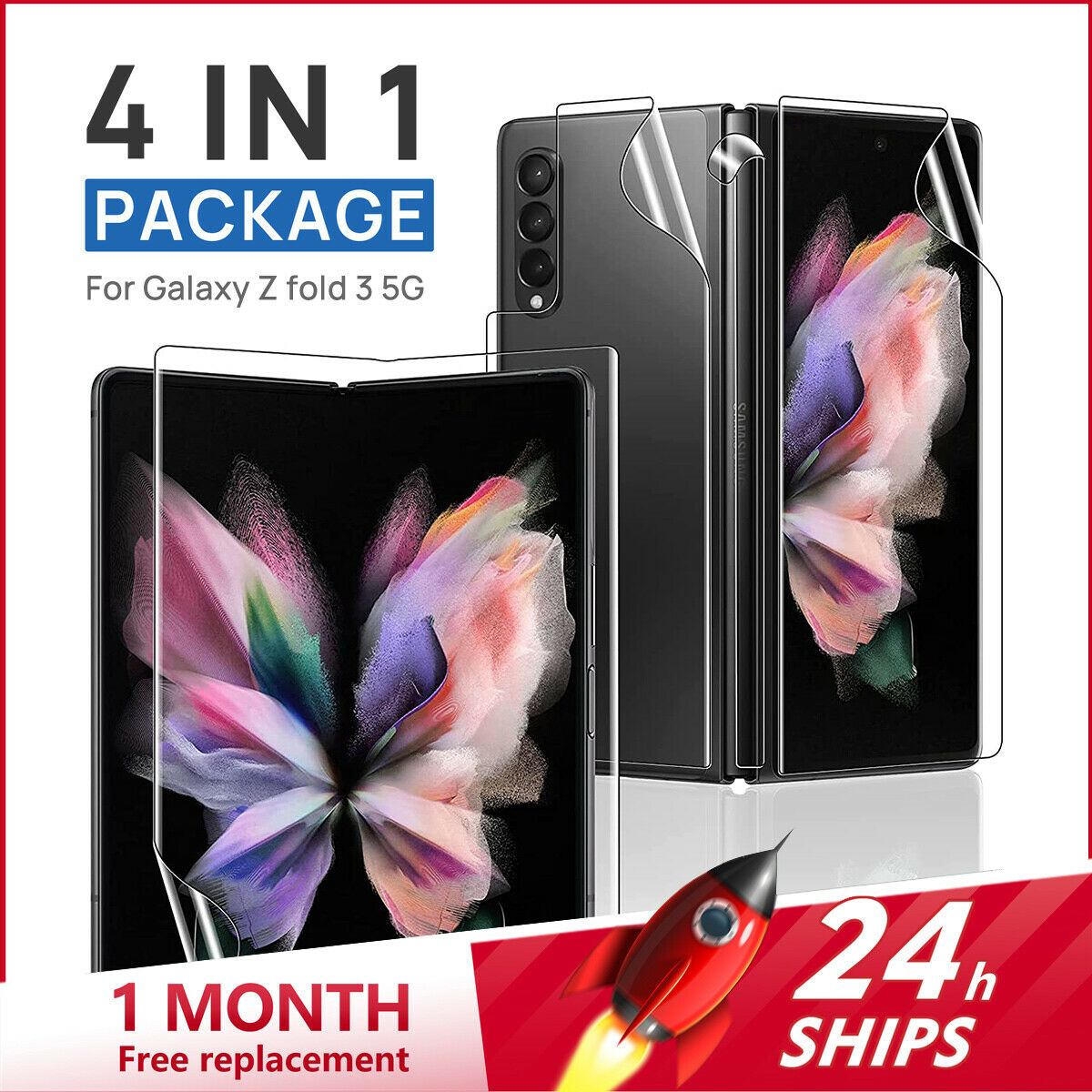 For Galaxy Z Fold3 5G Screen Protector MAXSHIELD Full Coverage Case Cover
