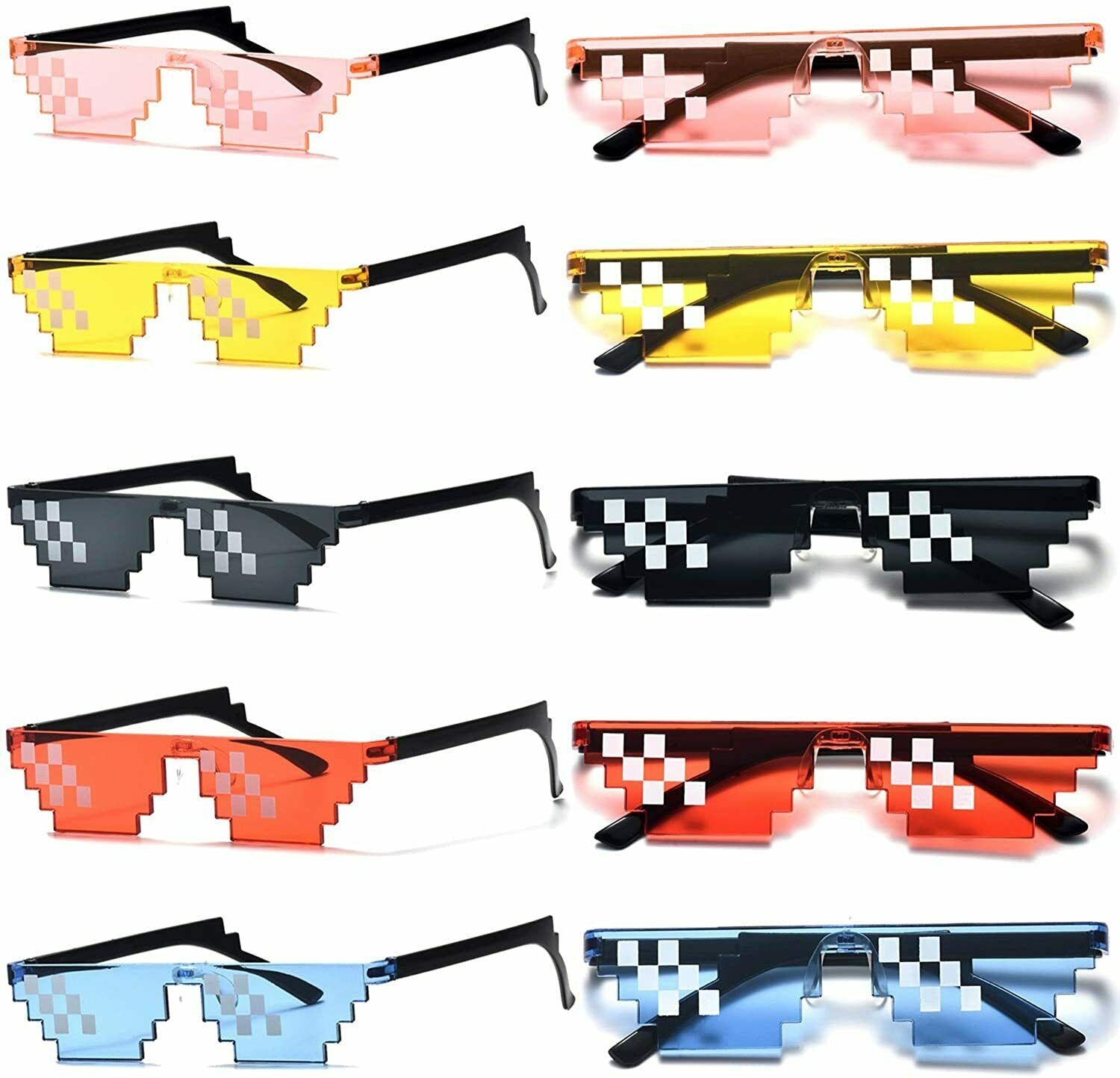 Thug Life Sunglasses With It 8 Bits Pixel Props Mosaic Fashion Goggles Glasses