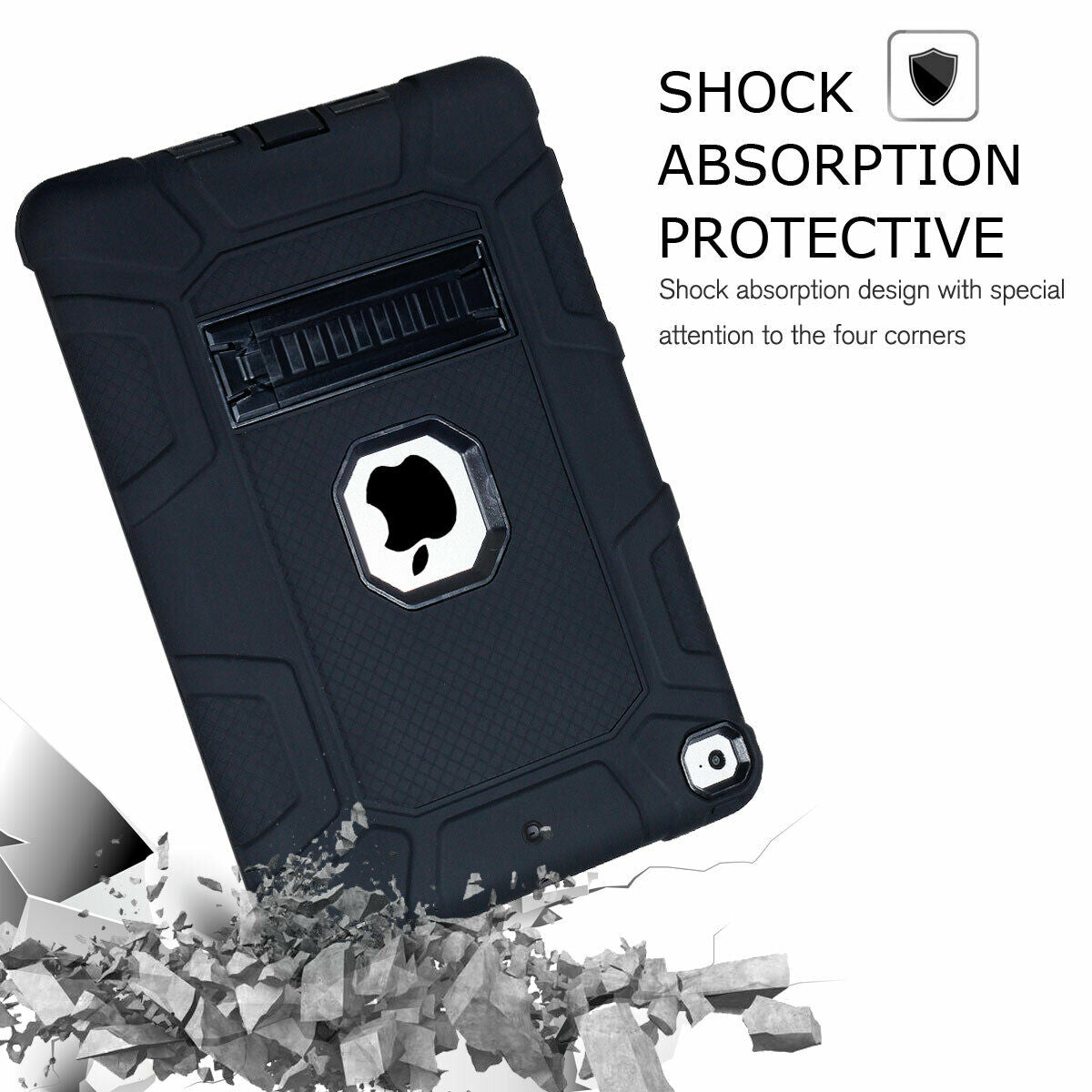 For iPad 2/3/4 Shockproof Rubber Stand Hard Case Cover