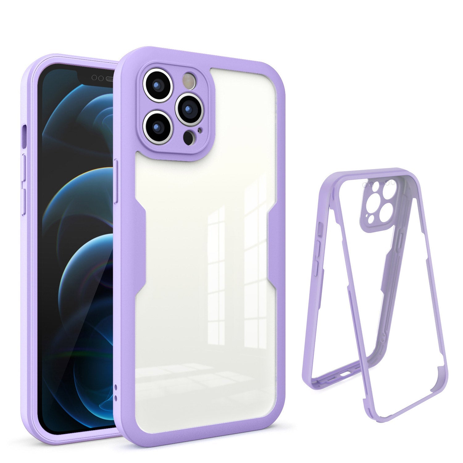 For iPhone 14 13 12 11 Pro Max  Shockproof Rugged 360 Full Body Clear Case Cover