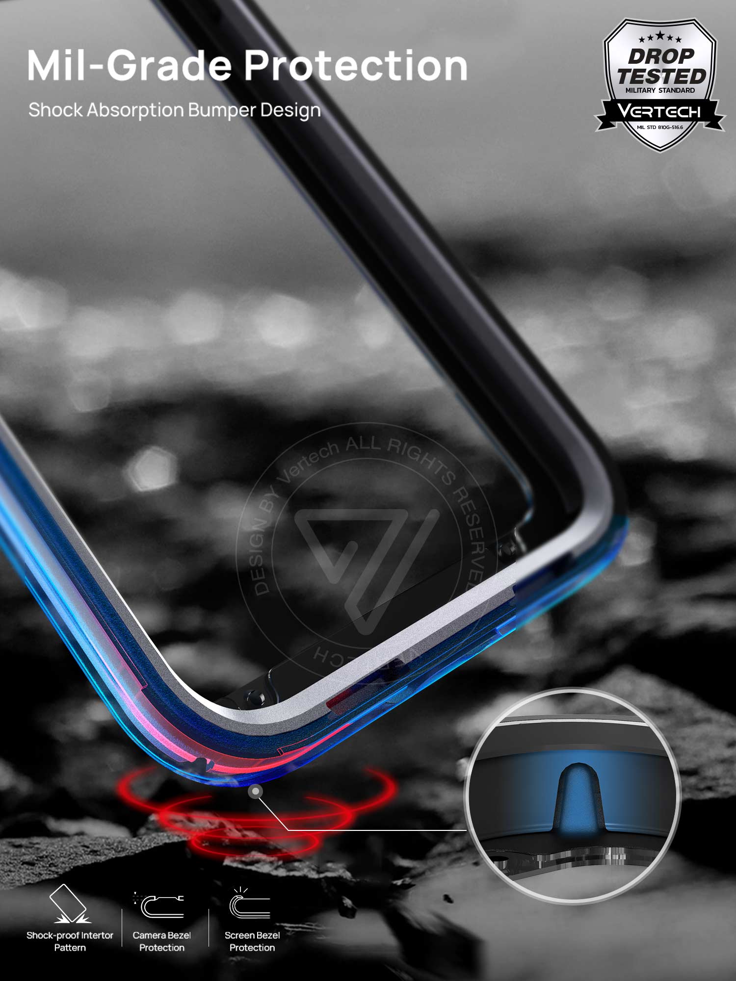 VERTECH For iPhone 14 Series Shockproof Heavy Duty Full-body Slim Case Cover