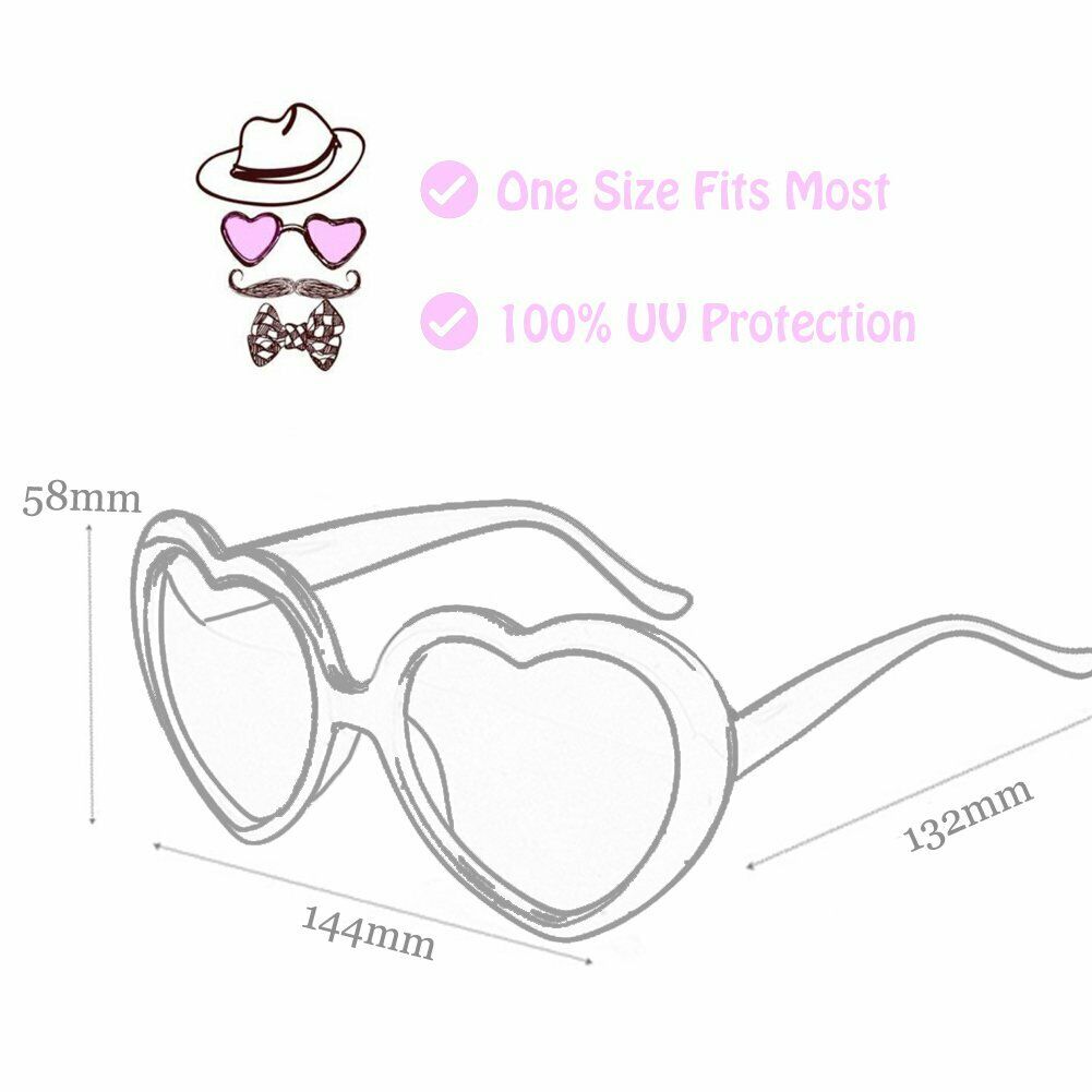 Effect Glasses Heart-shaped Diffraction Lights Become Love Image Sunglasses