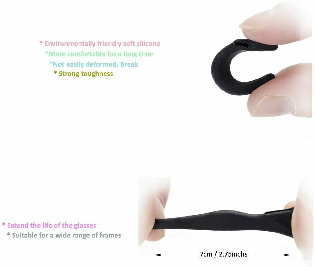 4 Pair Anti Slip Glasses Ear Hooks Tip Eyeglasses Grip Temple Holder Silicone AU