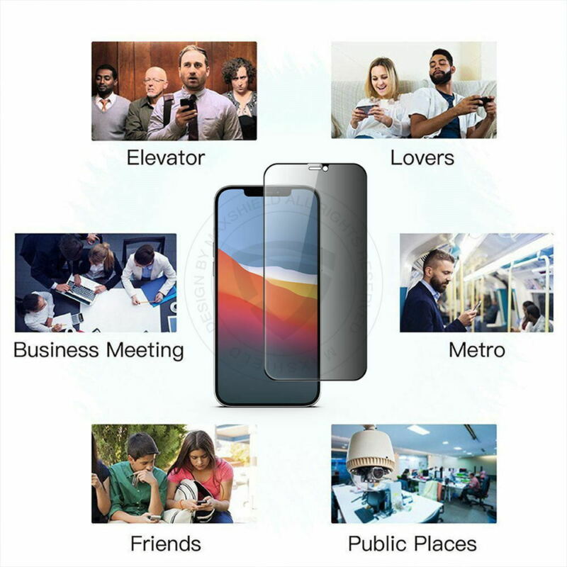 Privacy Anti-Spy Full Glass Tempered Screen Protector For iPhone 12/ iPhone 12 Pro