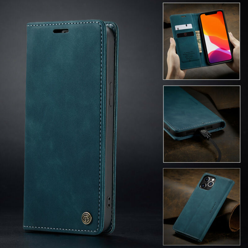 For iPhone 12 Pro Max 6.7" Case Magnetic Leather Wallet Card Flip Stand Cover