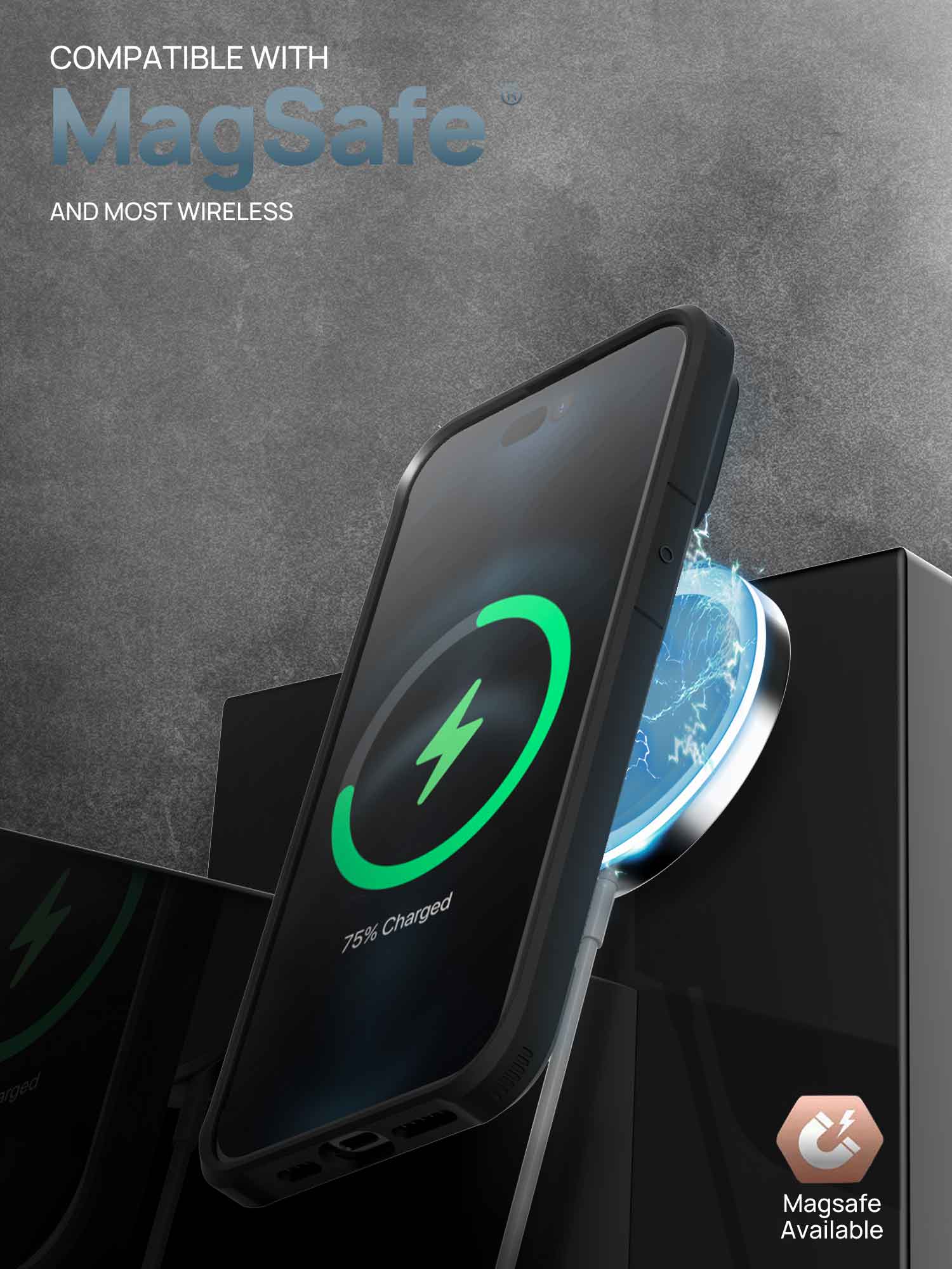 MAXSHIELD For iPhone 14 Plus Case，Heavy Duty Shockproof Clear Slim Clear Hard Case Cover