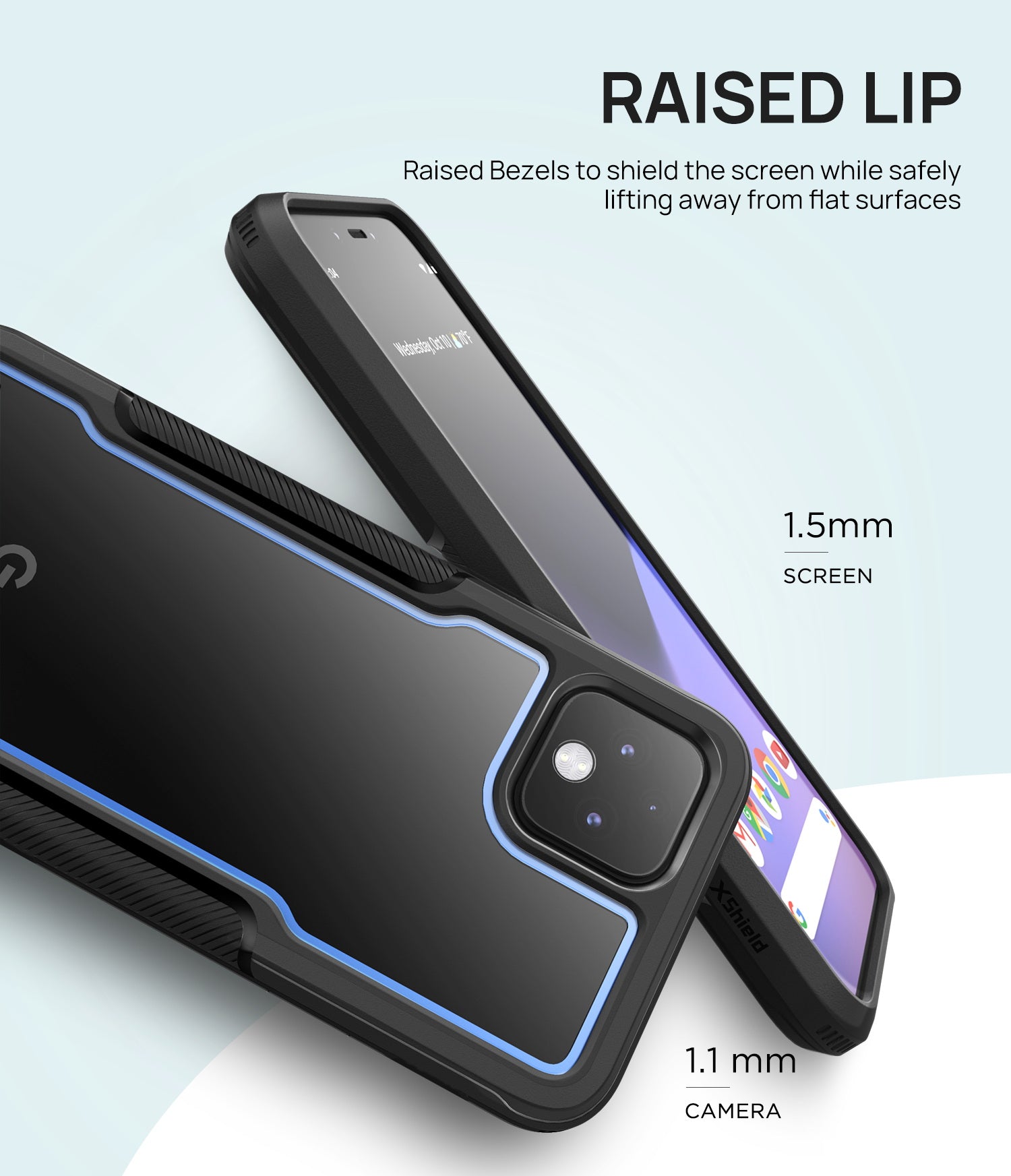 Pixel 4 Case MAXSHIELD Heavy Duty Shockproof Clear Slim Hybrid Cover