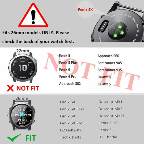 For Garmin Fenix 6 6S 6X PRO 5 5S 5X Plus Silicone Band Replacement Sports Strap