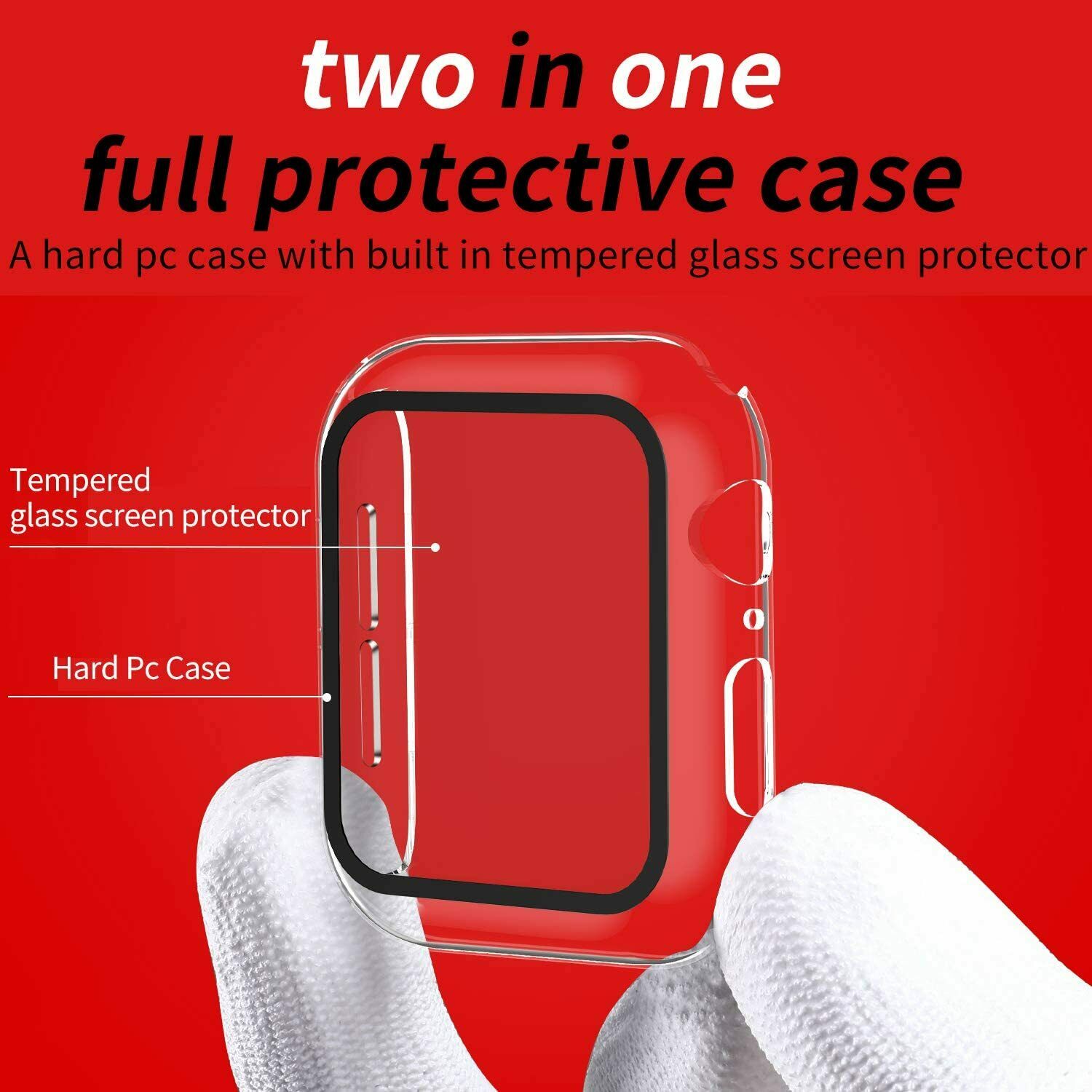 Apple Watch Series 42mm Full Cover TPU Tempered Glass Case Cover