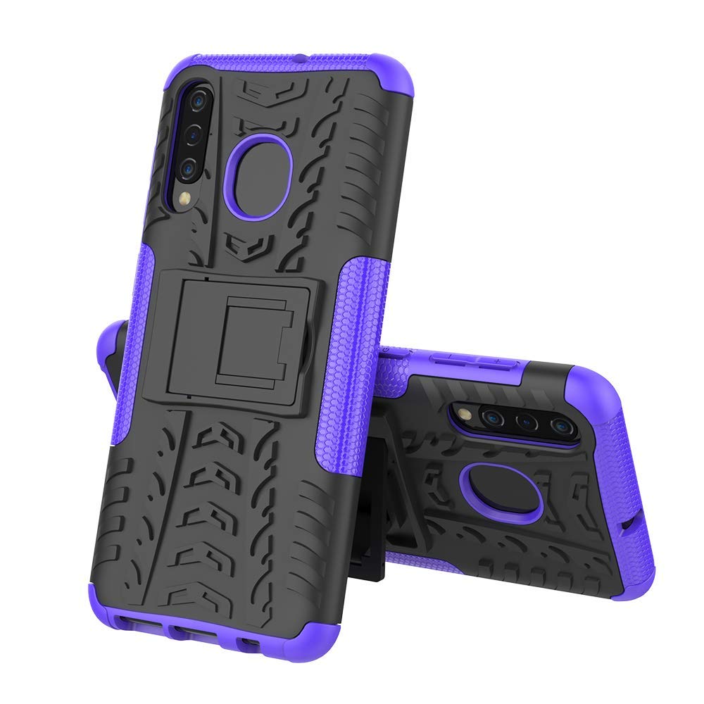 Samsung Galaxy A50 Heavy Duty Tough Shockproof Strong Rugged Anti-Knock Kids Protective Case Cover (Purple)