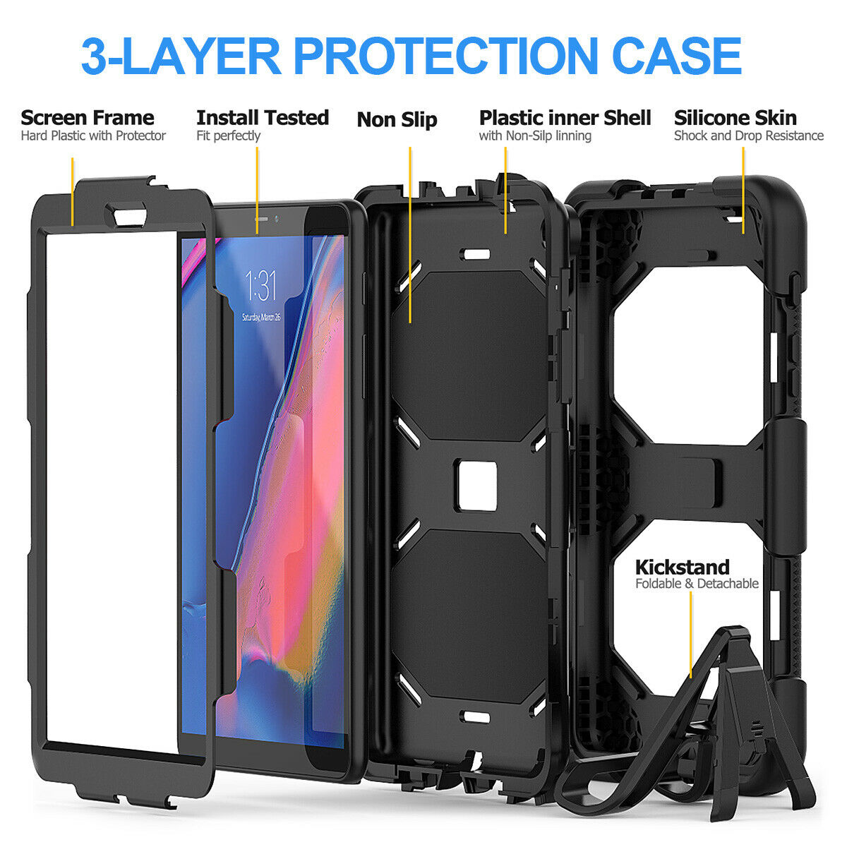 For Samsung Galaxy Tab A 8.0'' 2019 P200/P205 Tablet Case With Screen Protector