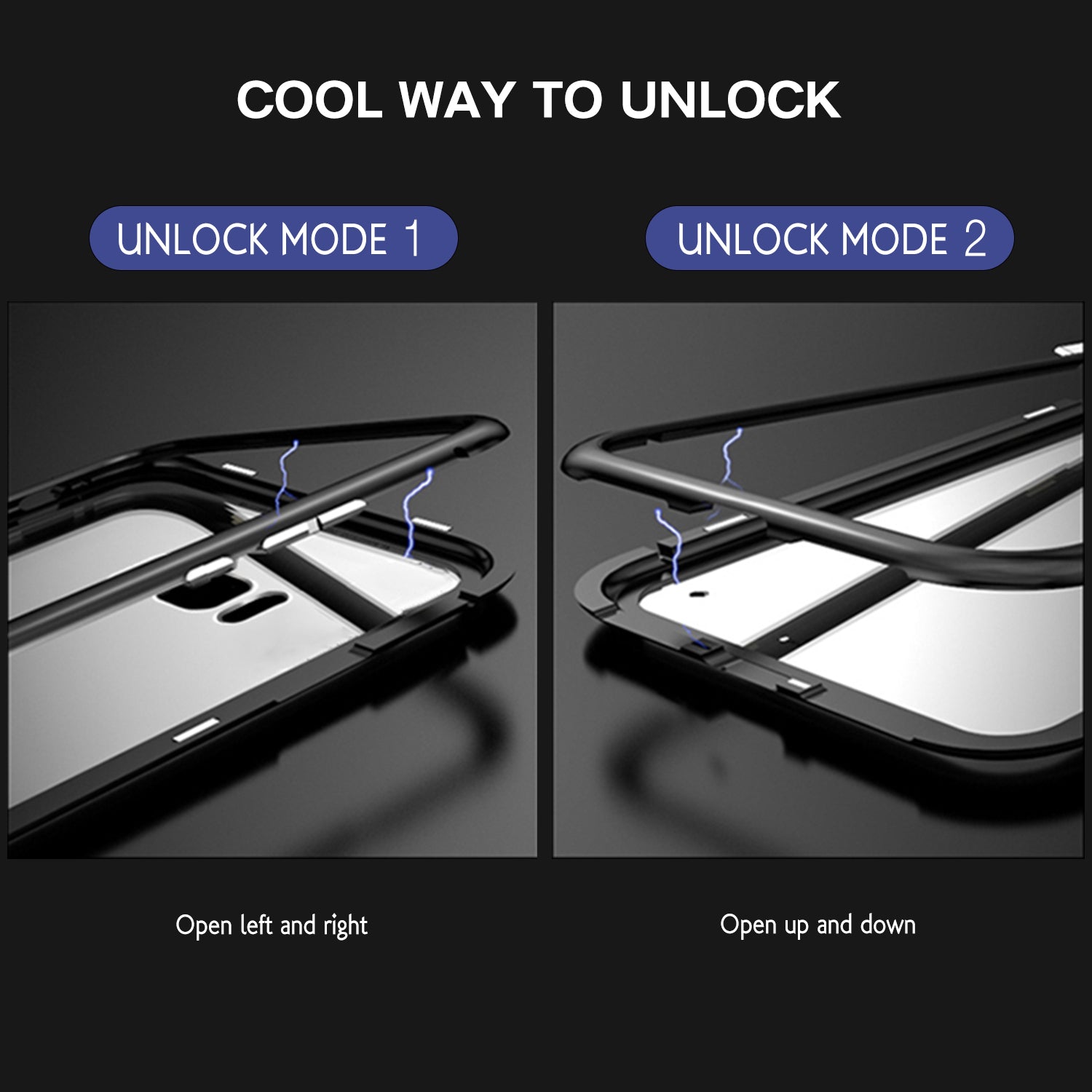 For Galaxy S9 Magnetic Metal Tempered Glass Case Cover-Black, White, Red