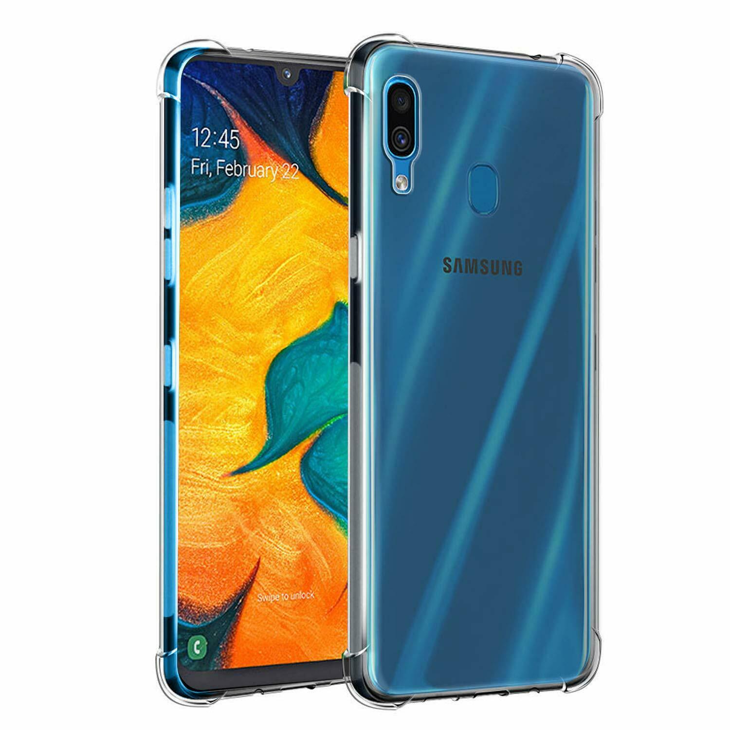Samsung Galaxy A30 Clear Case Shockproof Gel Heavy Duty Tough Cover