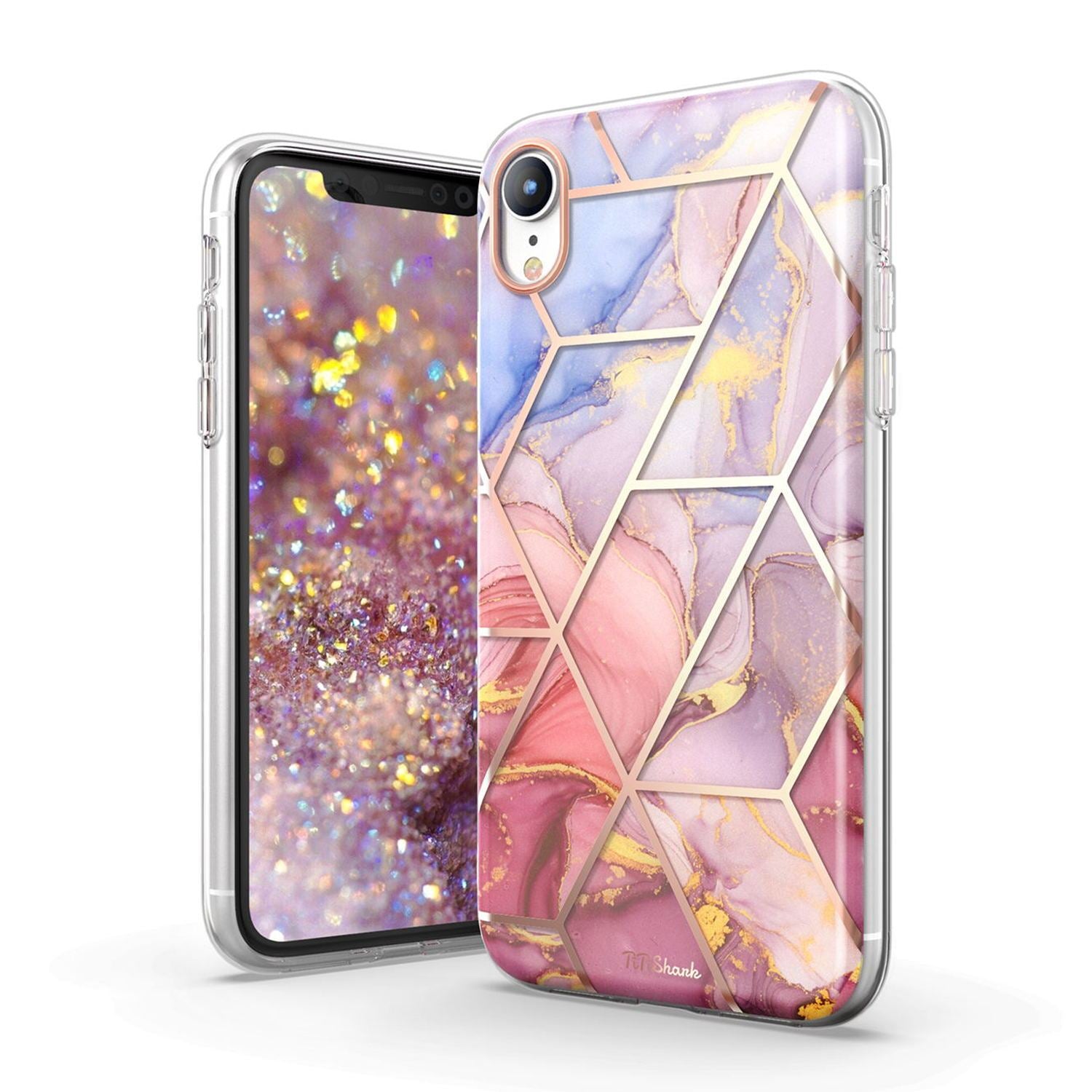 For iPhone XsMAX Case TiTiShark  Clear Marble Shockproof Case