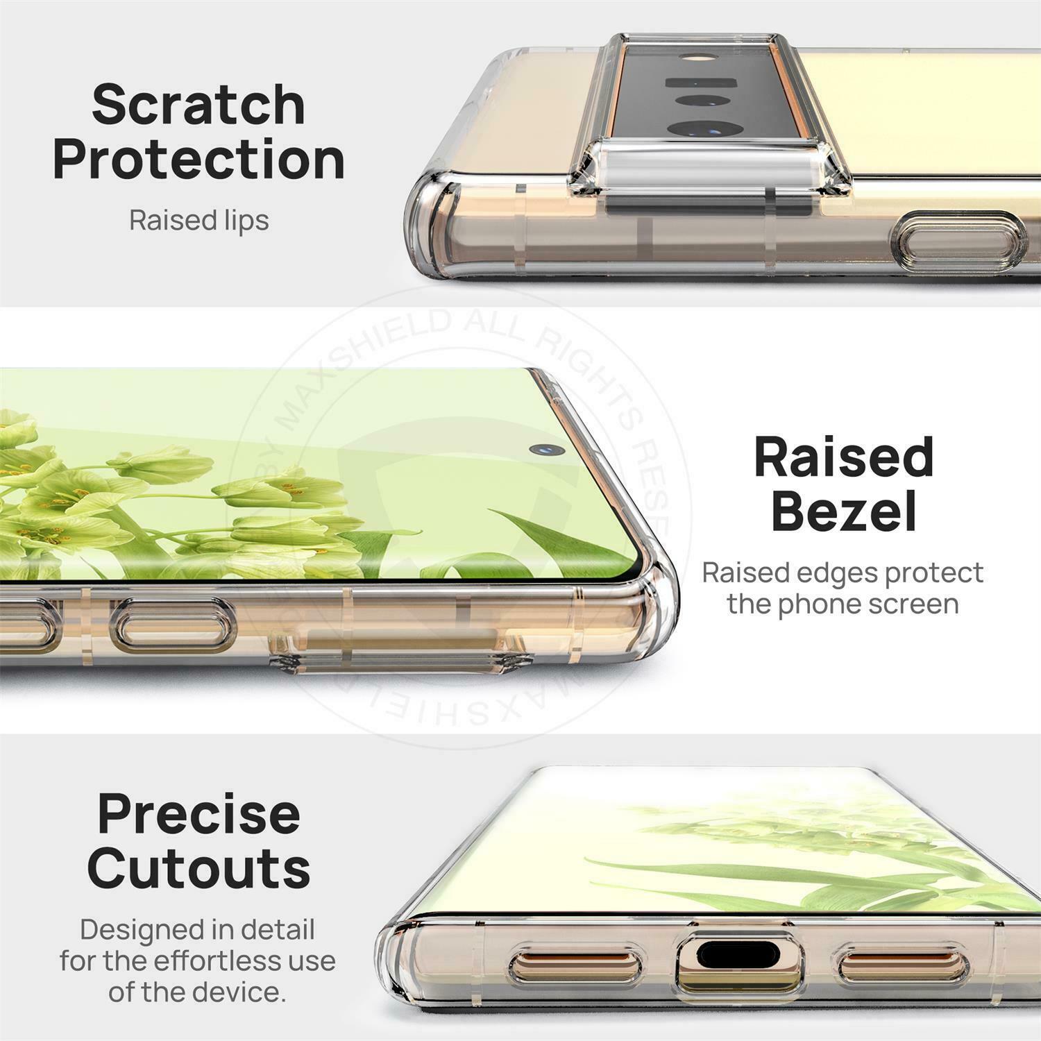 For Google Pixel 6 Pro Case Soft Silicone Clear Cover+Lens Camera Screen Protector