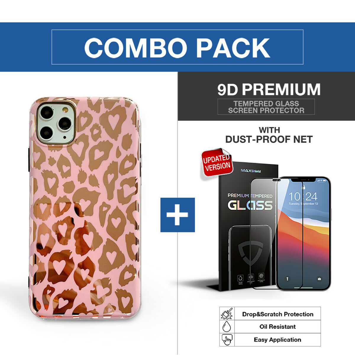 For iPhone 12 Pro Max leopard Clear Pink Panther Case Slim Shockproof Soft Cover