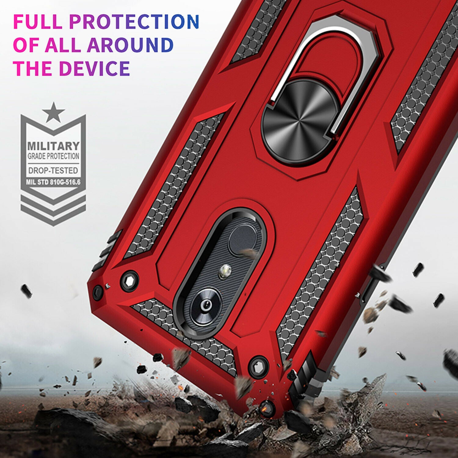 For LG K50 Case Magnetic Hybrid Ring Holder Armor Rugged Cover