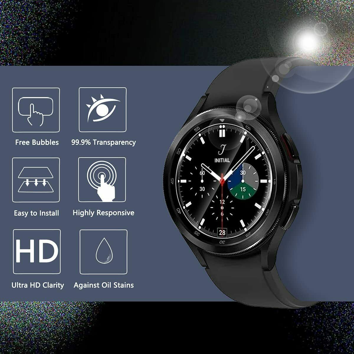 MaxShield Screen Protector for Galaxy Watch 4 Classic 40 42 44 46 Tempered Glass
