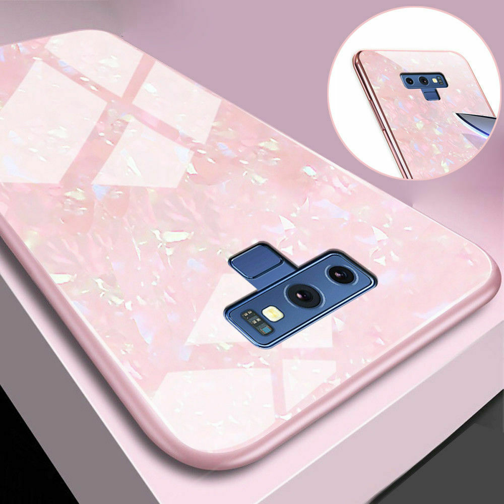 For Samsung S10 Plus Case Luxury Tempered Glass Back Shockproof Cover-Red