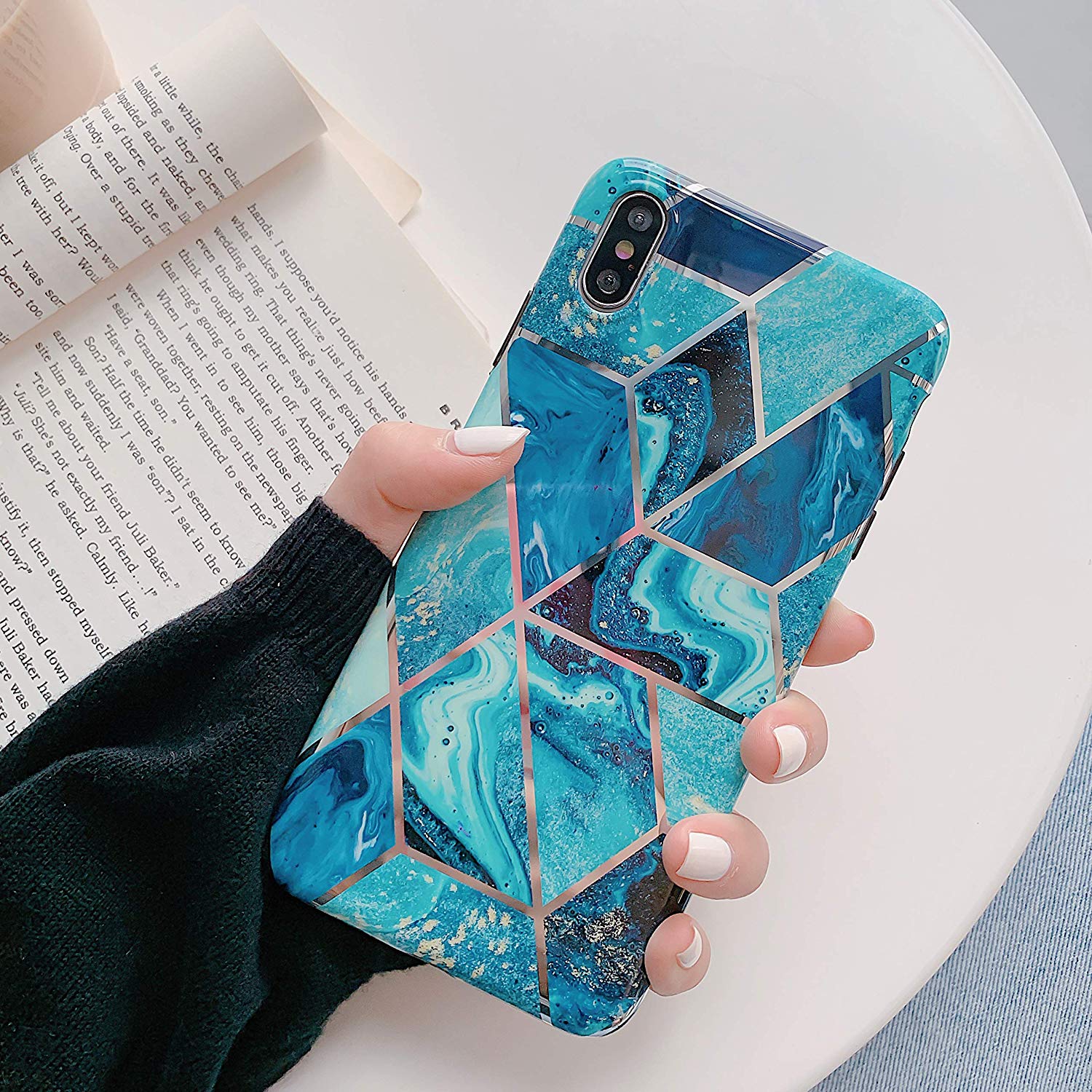 iPhone XS Case Shockproof Tough Marble Soft Cover for Apple