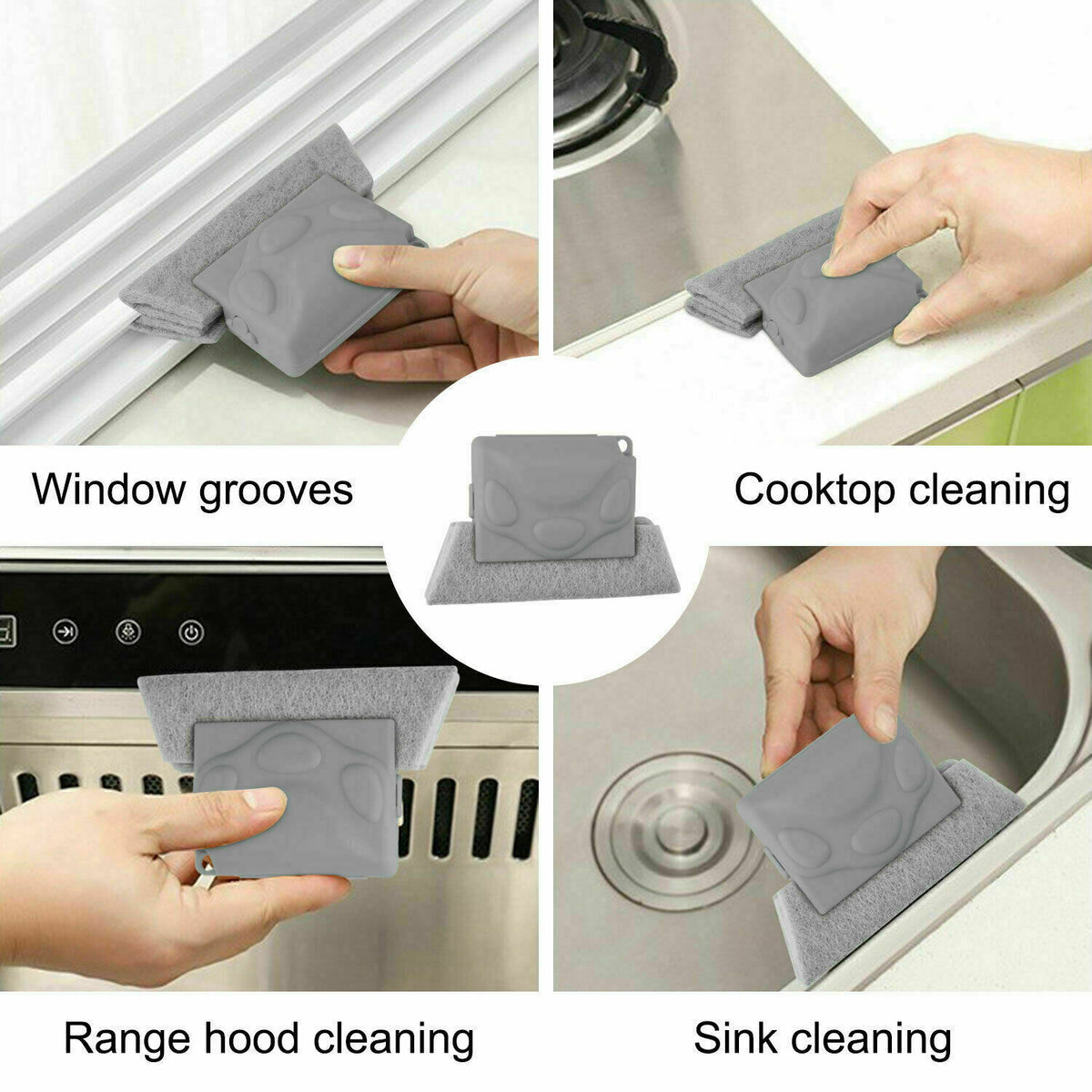 2X Window Door Track Cleaning Brush Gap Groove Sliding Tool Dust Cleaner Kitchen