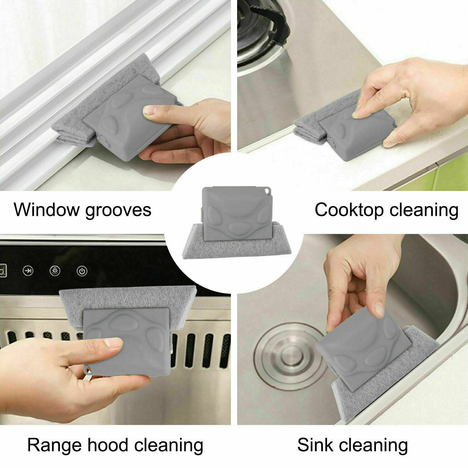 2X Window Door Track Cleaning Brush Gap Groove Sliding Tool Dust Cleaner Kitchen