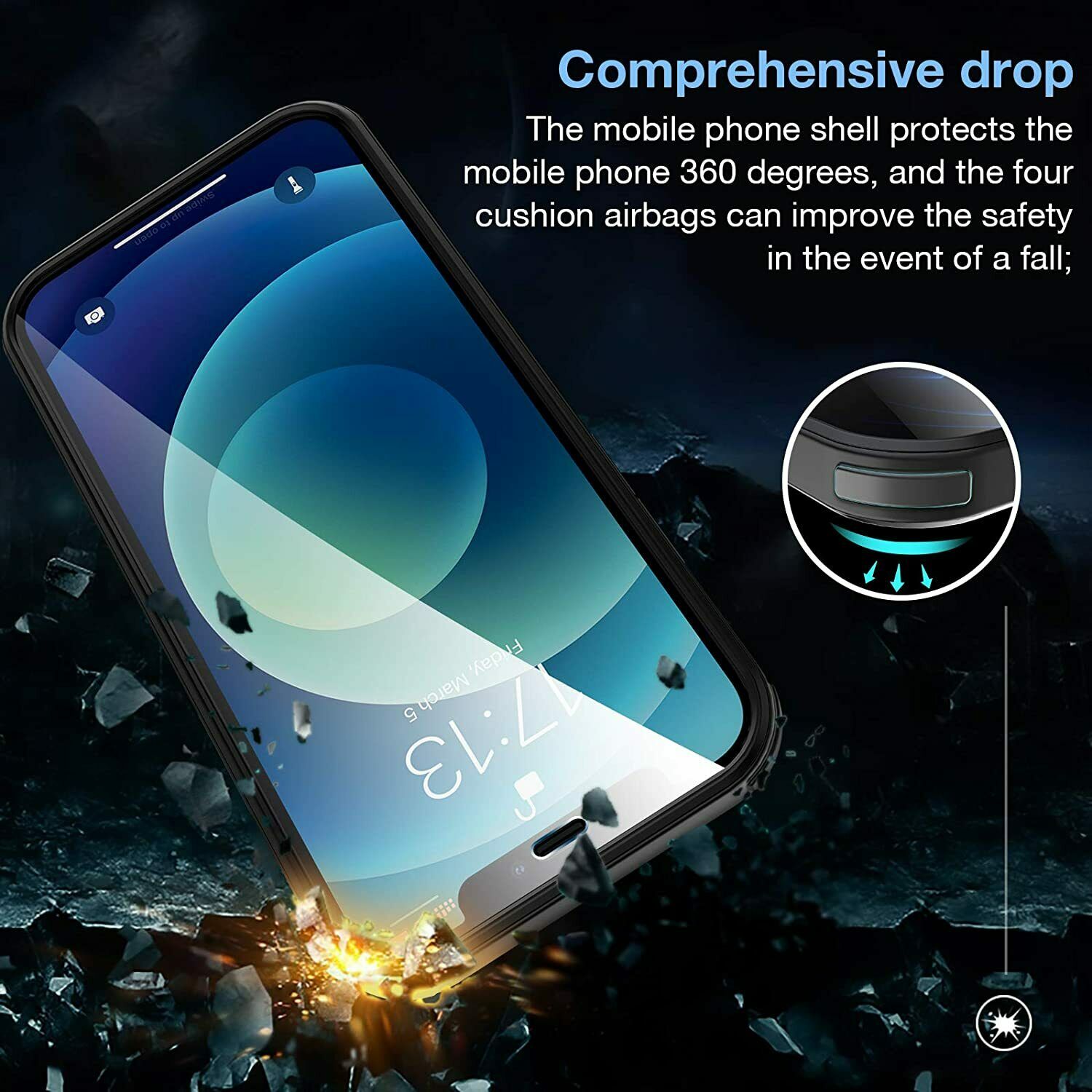 For iPhone 12 Pro Max Mini Shockproof Heavy Duty 360 Full-body Case Screen Cover