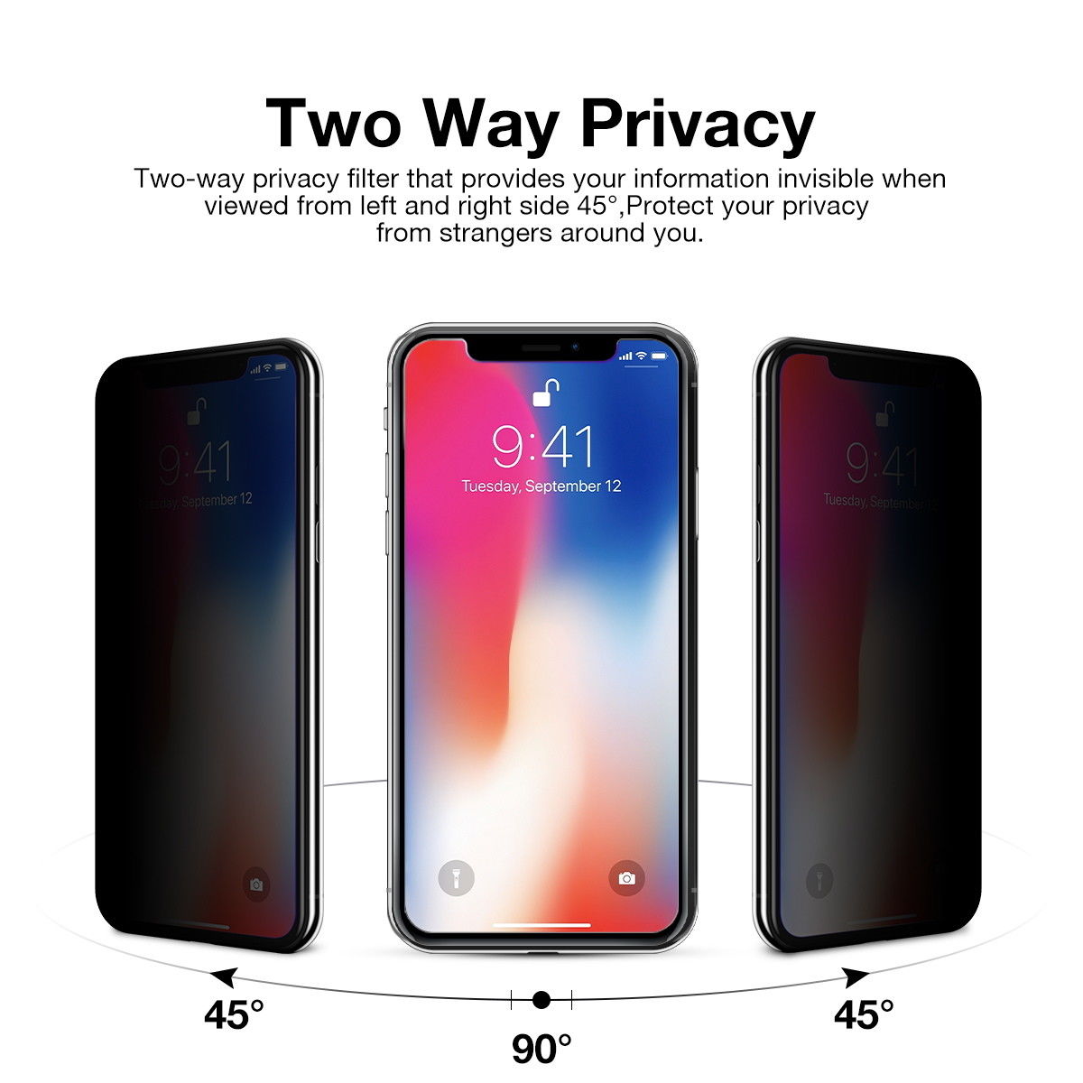 ANTI-SPY PRIVACY TEMPERED GLASS SCREEN PROTECTOR FOR Apple iPhone XI 11 Pro Max