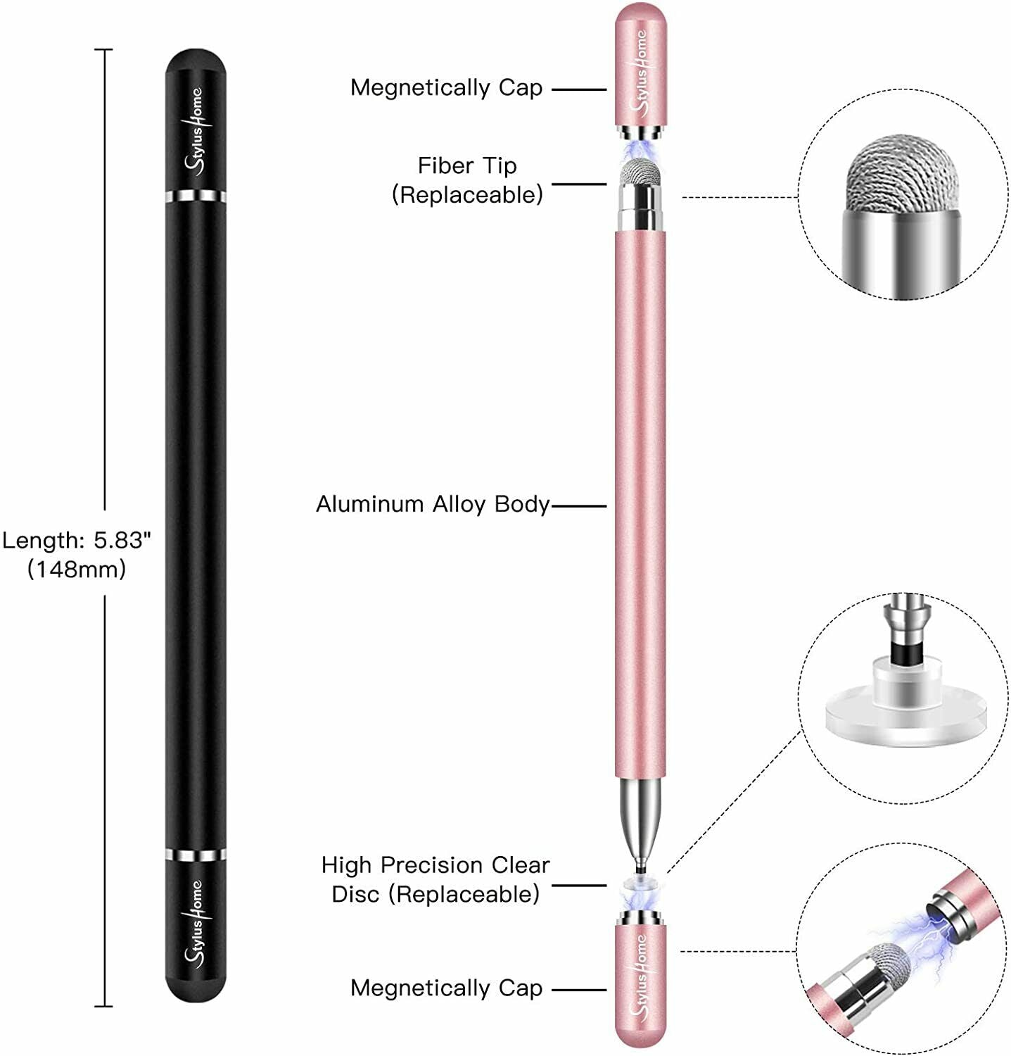 2 IN 1 Pencil Pen for Apple iPad 6th/7th/8th/Mini/Pro 11&12.9/Air 3rd Gen Stylus