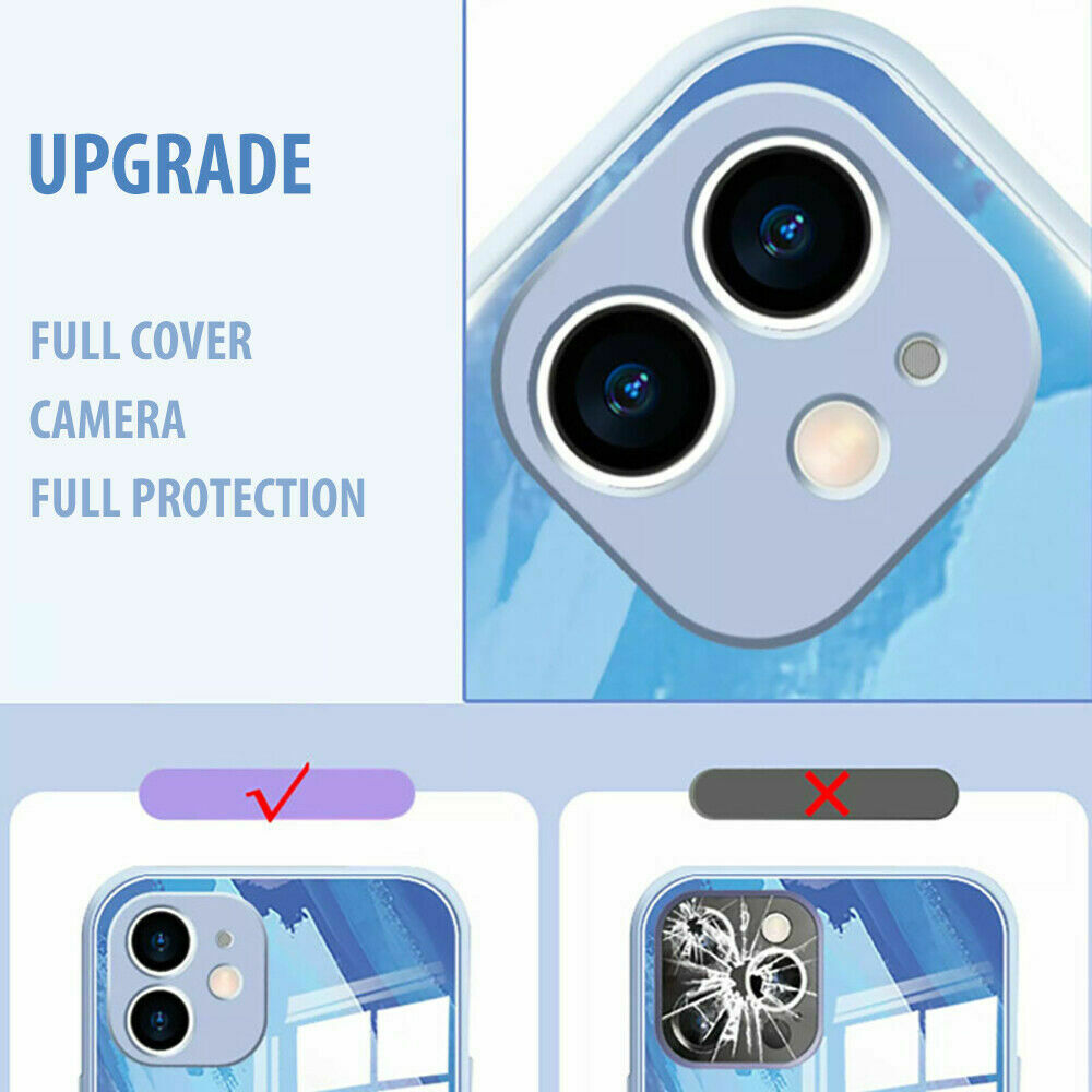 For iPhone 12 Pro Max Mini Case Marble luxury Hybrid Tempered Glass Hard Cover