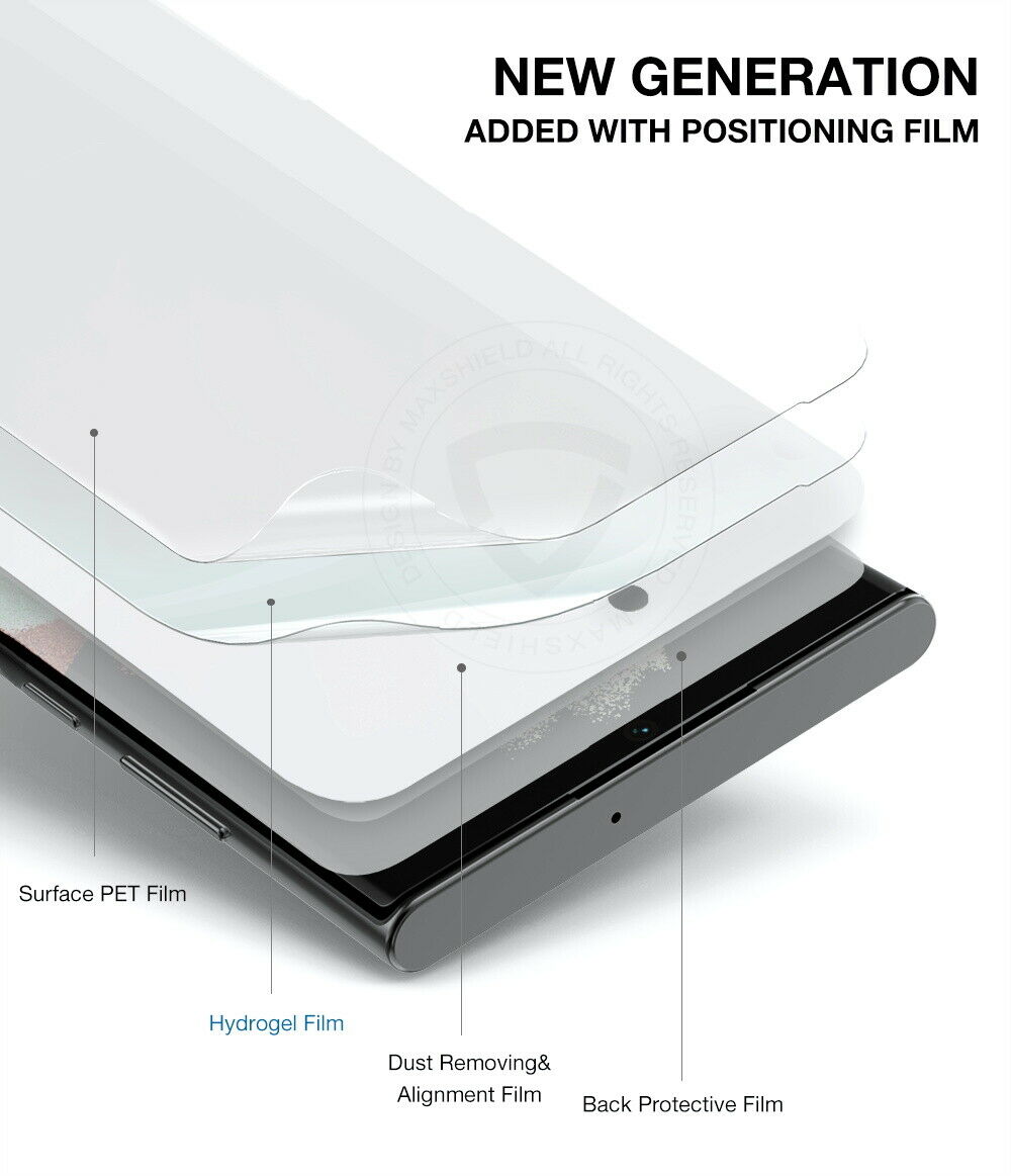 3X For Samsung Galaxy S22 Plus Ultra 5G Full Cover Hydrogel Screen Protector Film