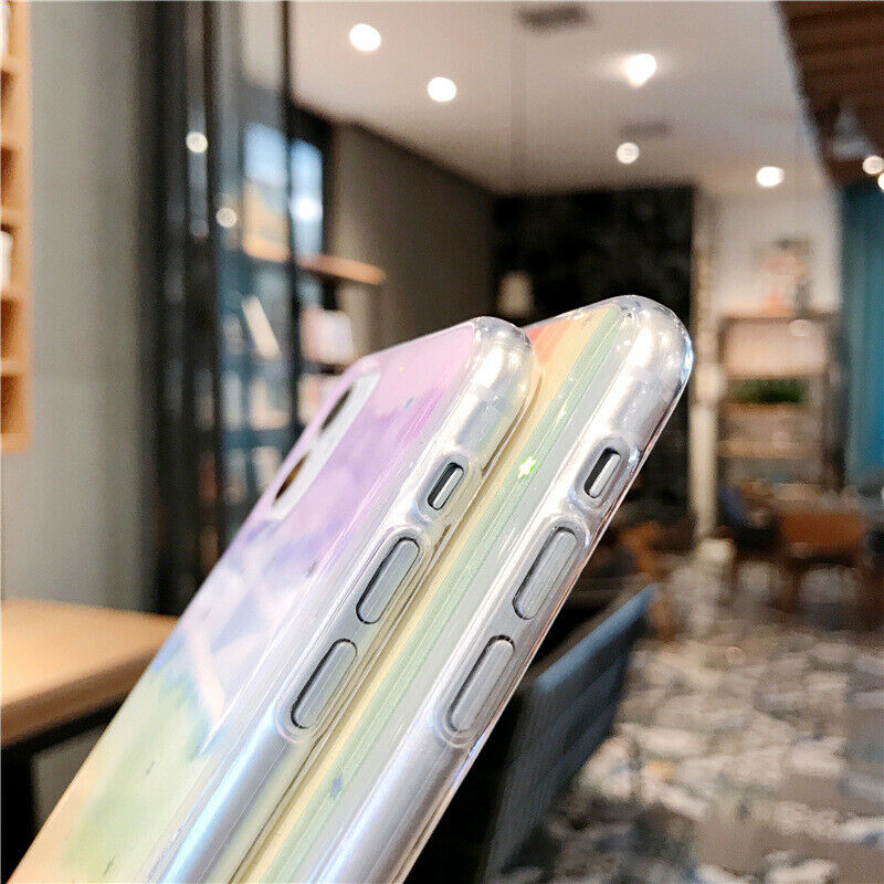 For iPhone 12 Pro Max Rainbow Case MAXSHIELD Soft TPU Glitter Shockproof Cover