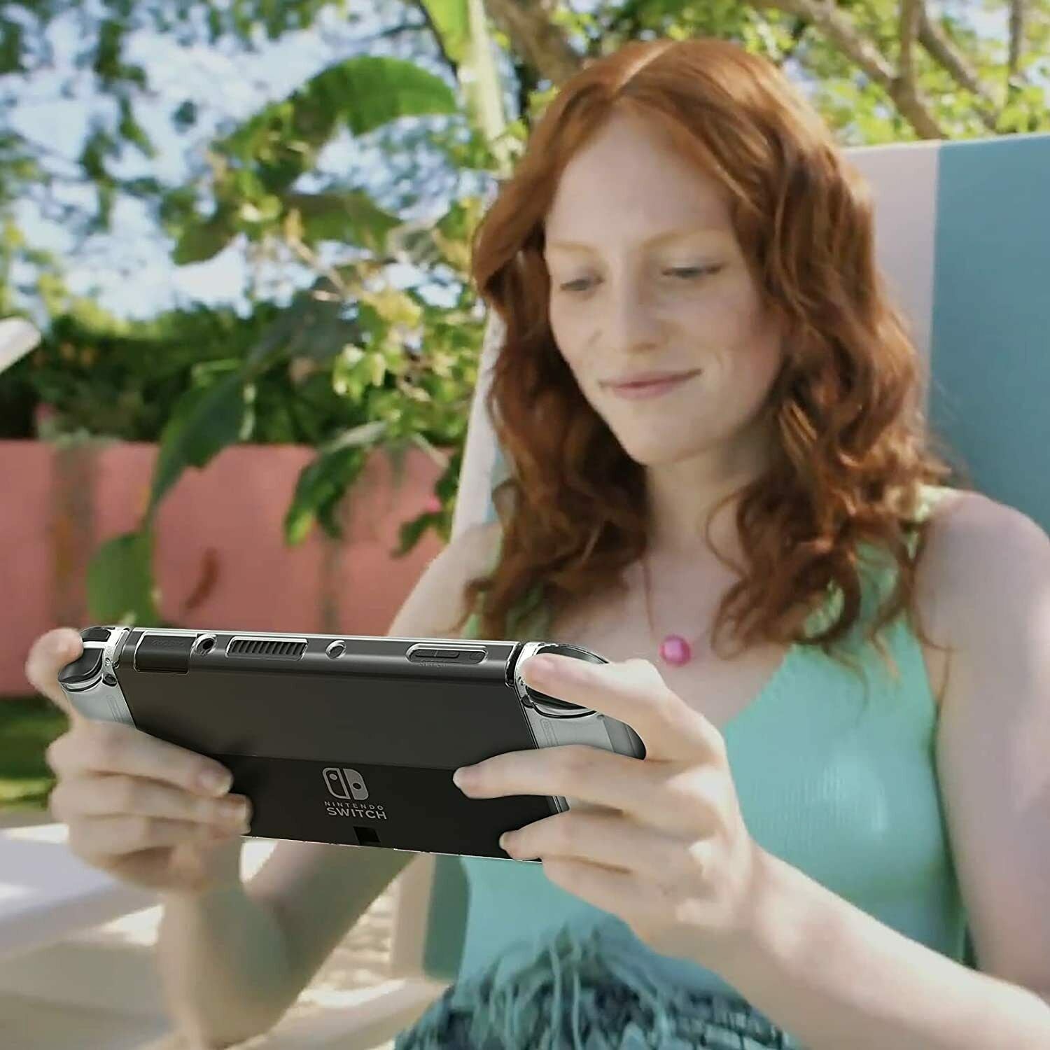 For Switch Nintendo OLED Console Clear Case Slim Heavy Duty Shockproof Hard Cover