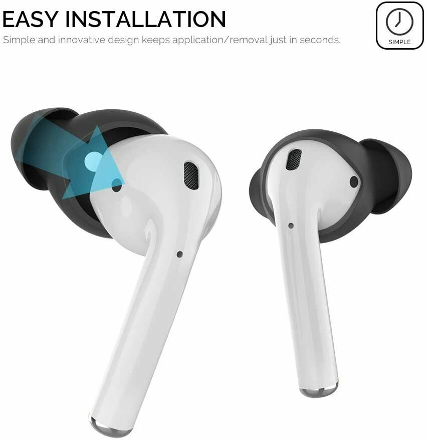 For Apple AirPods Tips + FREE Case Earpod Cover Silicone Ear Hook Earbuds
