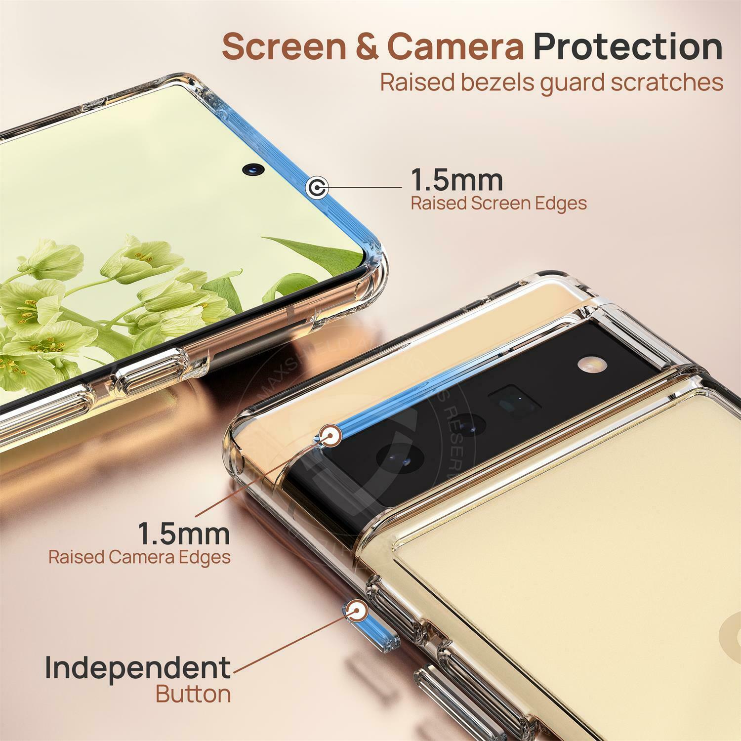 For Google Pixel 6/6 Pro Soft Clear Heavy Duty Hard Case Cover Screen Protector