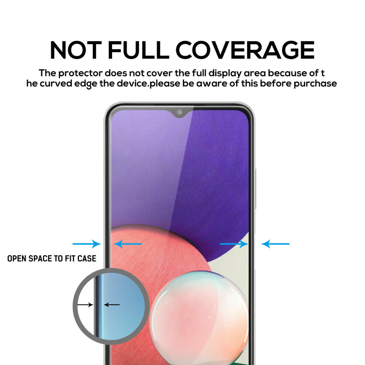 For Samsung Galaxy A22 A12 A32 A52 5G Full Cover Tempered Glass Screen Protector