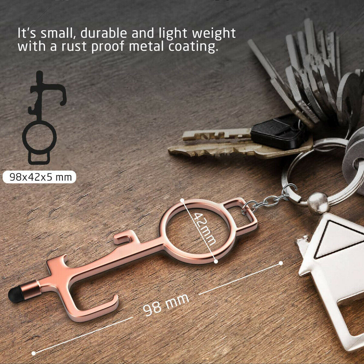 Key Chain No Touch Door Opener Handle Contactless Handle Touchscreen Stylus Grip