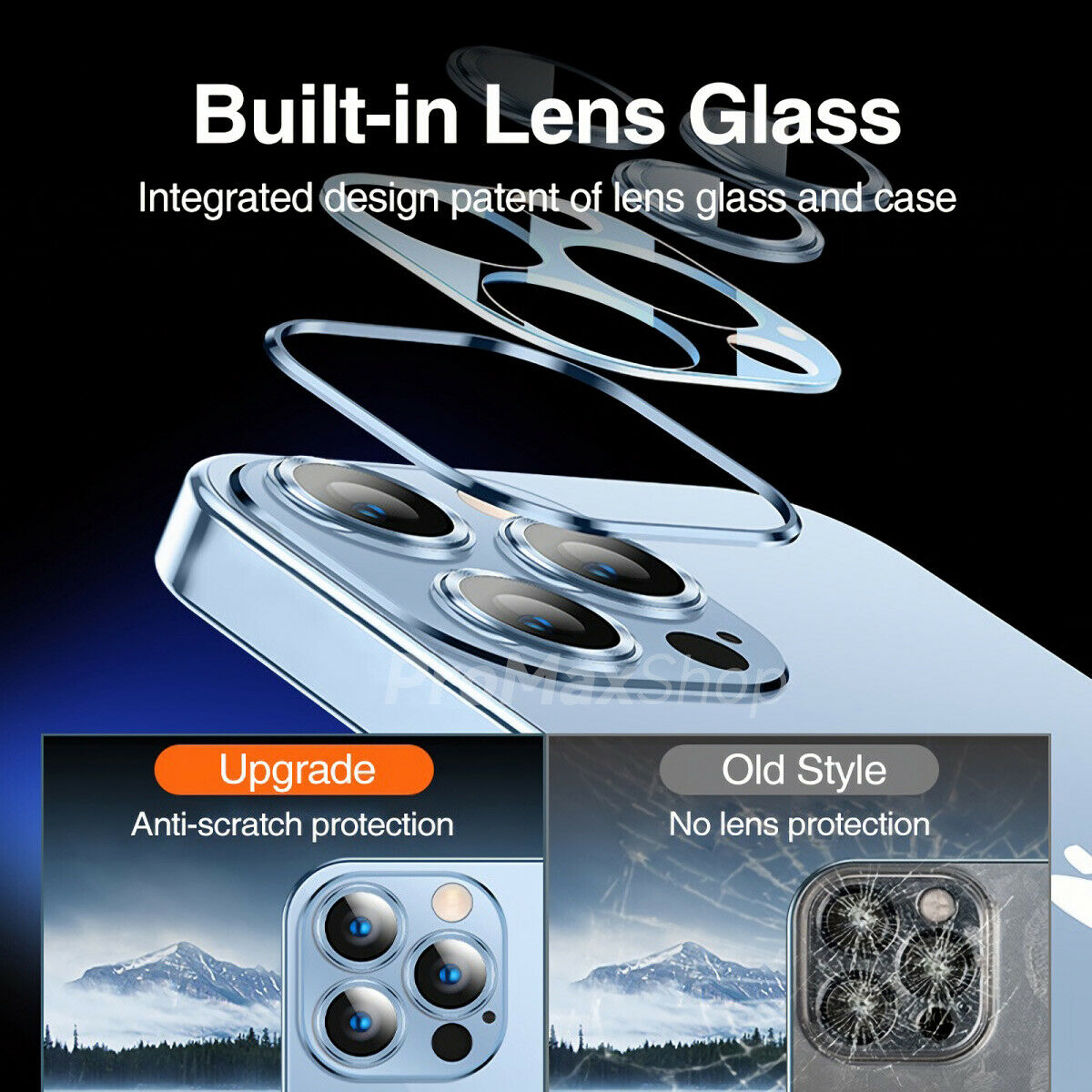 For iPhone 13 Pro Max Case 360° Shockproof Metal Plating Full Cover Protector