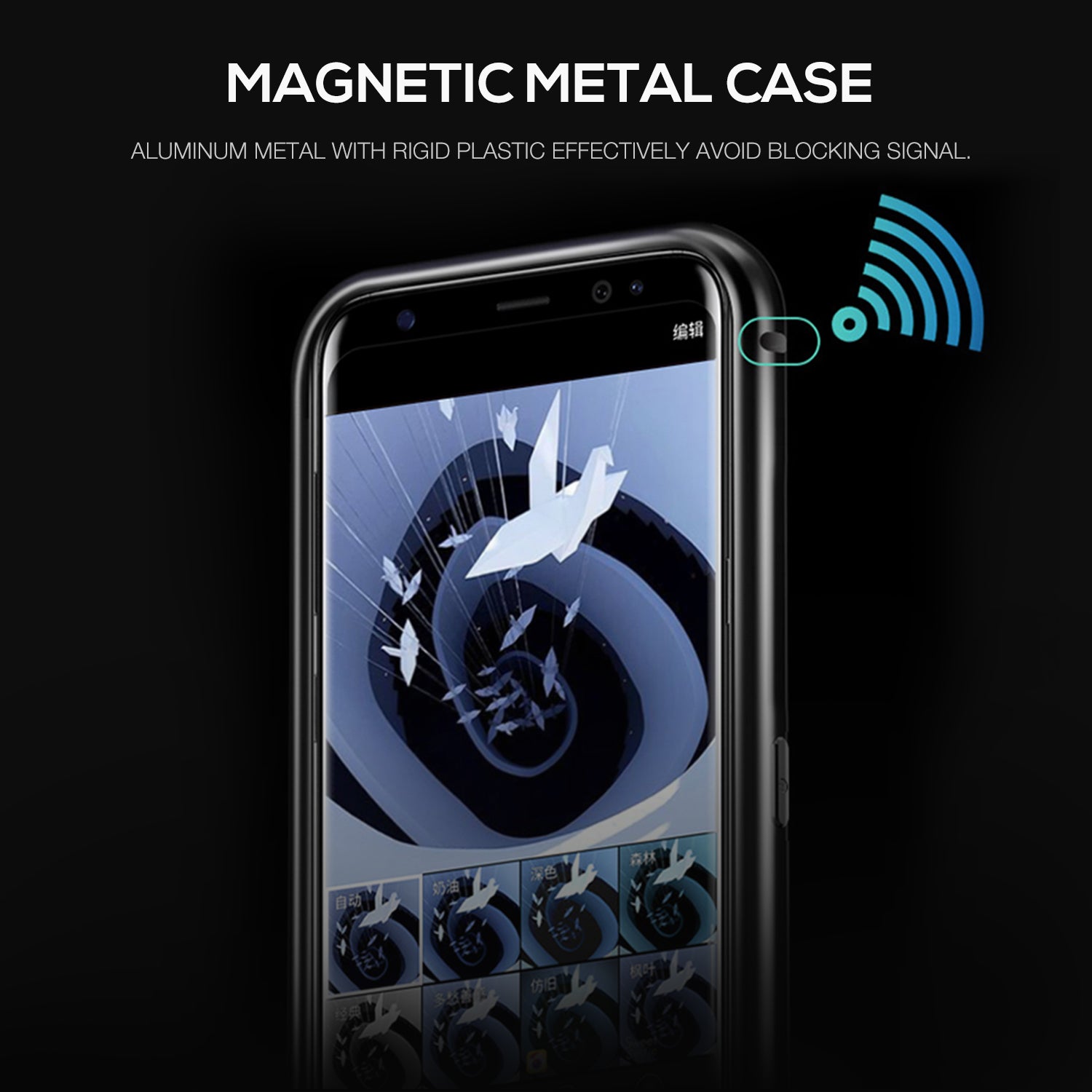 For Galaxy S10 Magnetic Metal Tempered Glass Case Cover-Black, White, Red