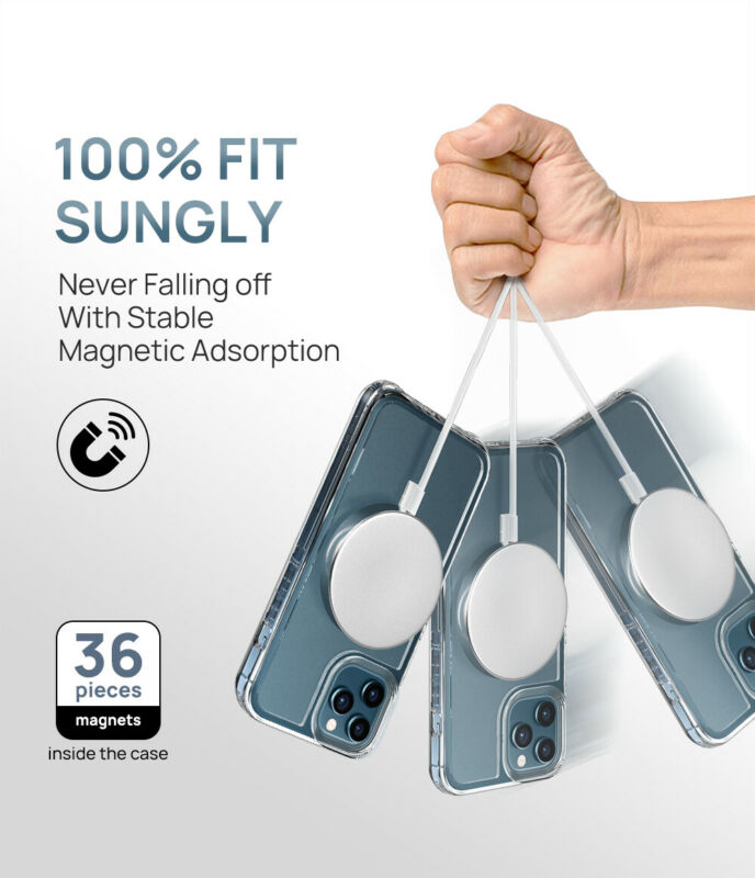 For iPhone 12 Pro Max Clear Mag Safe Magnetic Case Slim Bumper Shockproof Cover