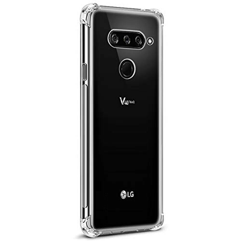 For LG V40 Clear Case Heavy Duty Bumper Shockproof Cover