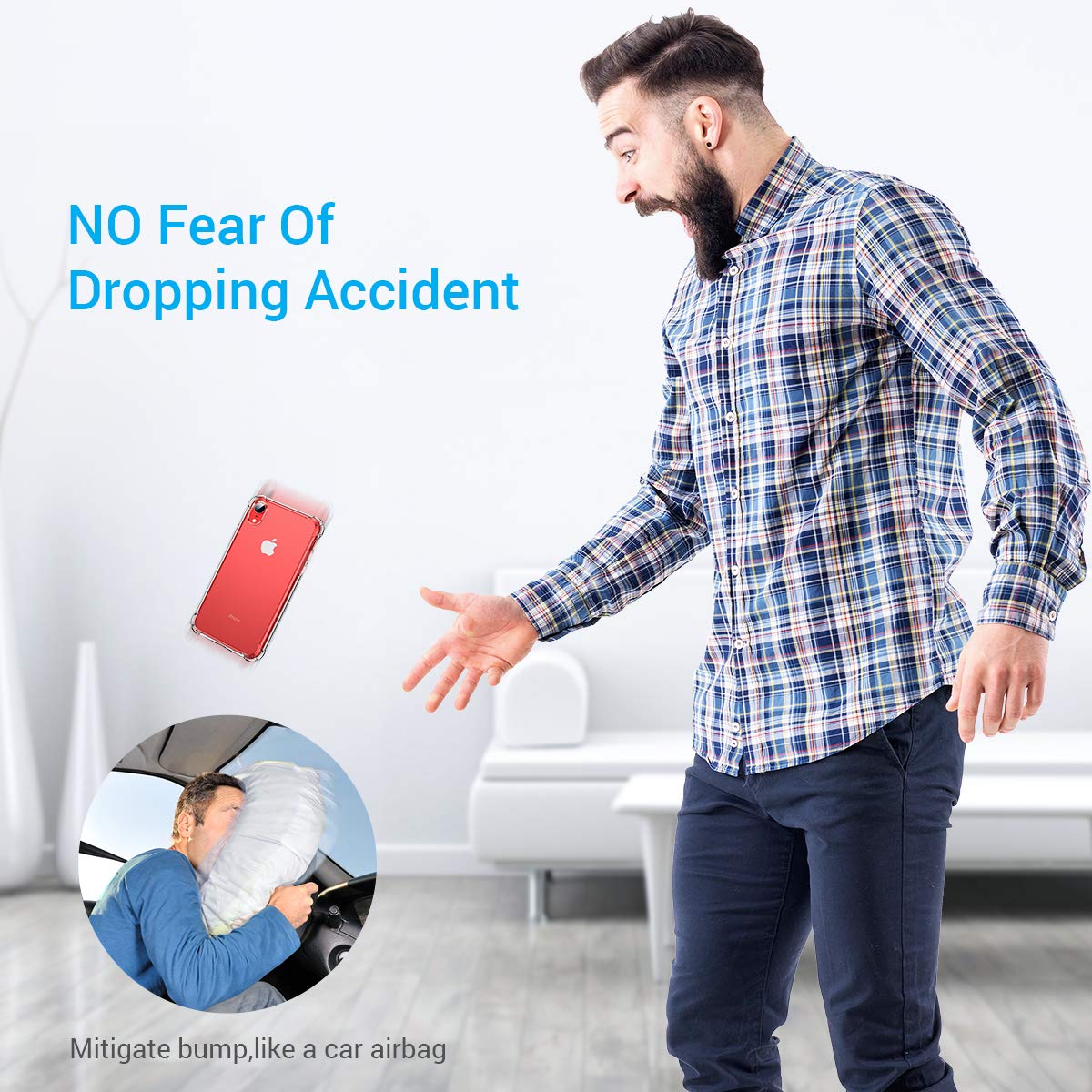 Clear Case For iPhone 8 Plus Shockproof Silicone Protective