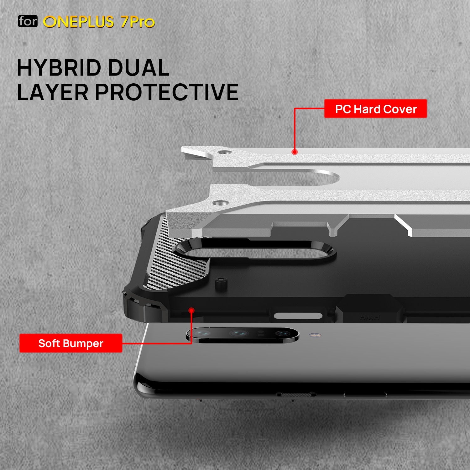 Oneplus 6T Case, Premium Flexible Soft Anti Slip TPU Cover